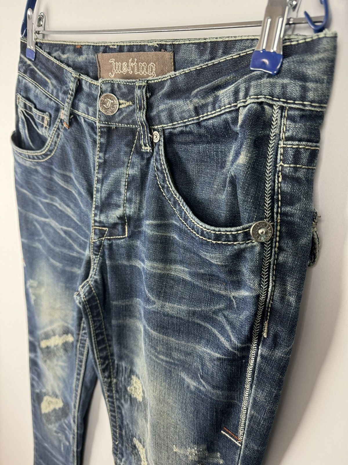 Affliction Vintage Y2K Opium Faded Electric Style Justing Denim Jeans Size US 30 / EU 46 - 4 Thumbnail