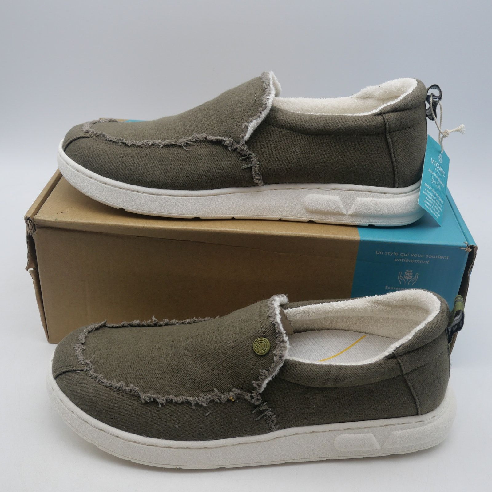 Vionic NEW Vionic Men's 8.5 Seaview Olive Canvas Shoes Slip-On Size US 8.5 / EU 41-42 - 2 Thumbnail