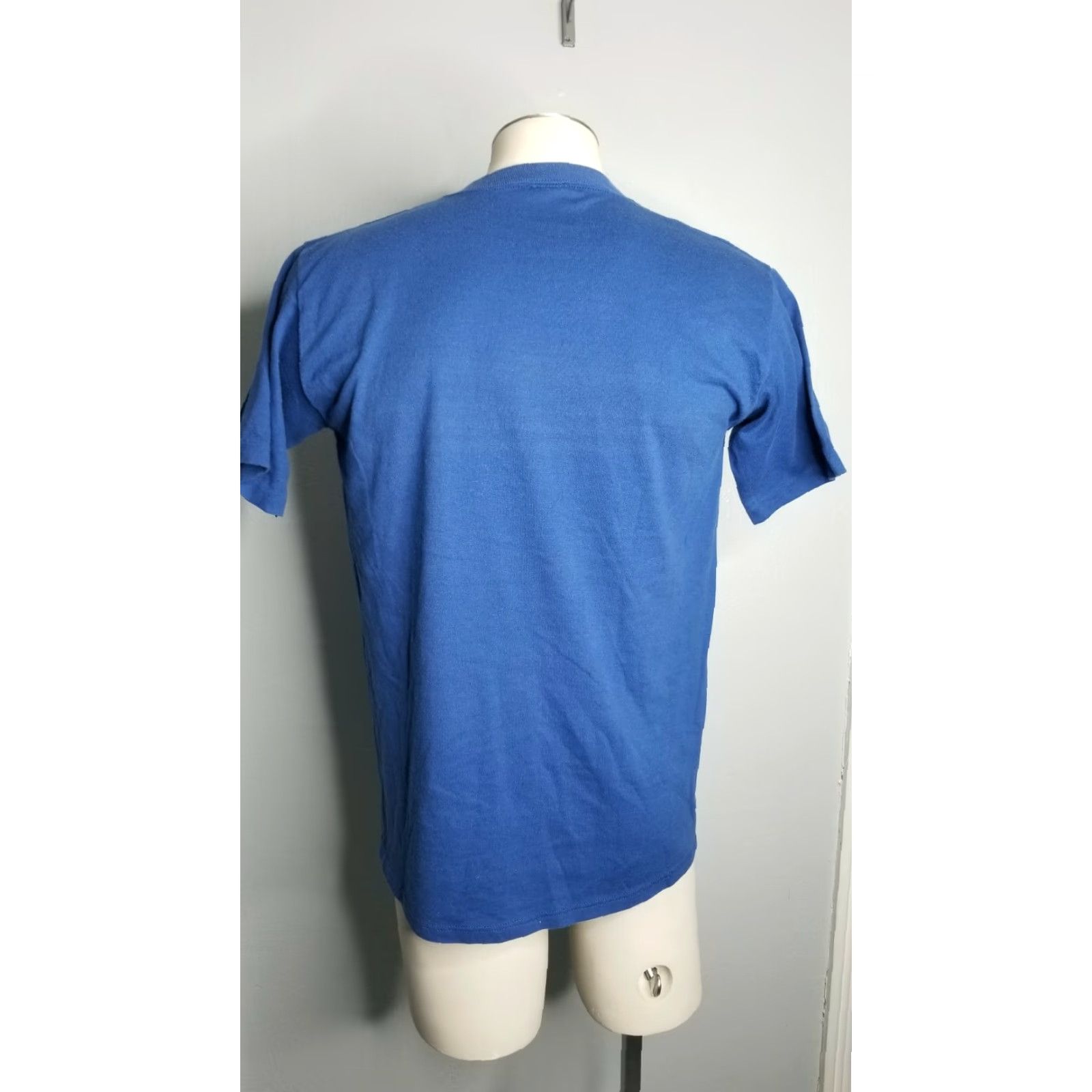 Jerzees VINTAGE Jerzees T-Shirt Men Large Blue 80s Single Stitch Crew Neck Short Sleeve Graphic Print USA - Morrow Hospital Auburndale FL - Size L Mens Size US L / EU 52-54 / 3 - 5 Thumbnail