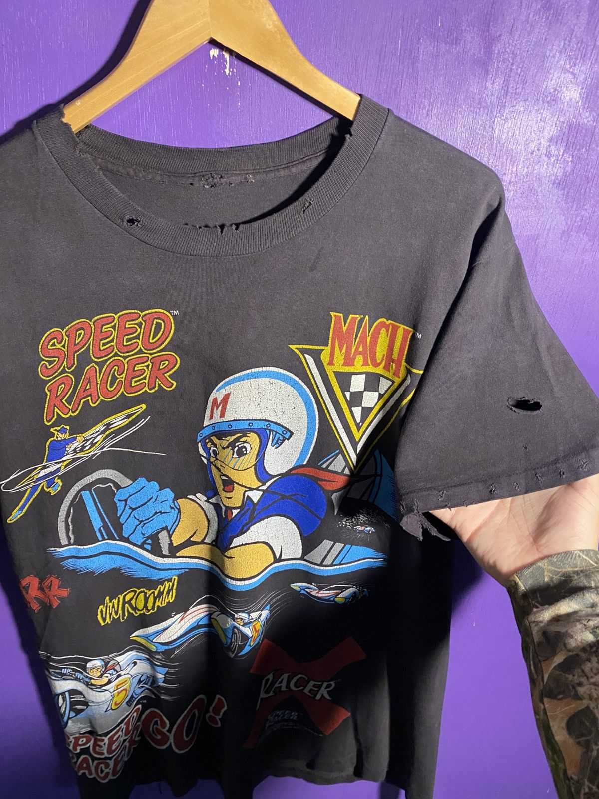 Other Vintage 1992 Speed racer faded AOP t-shirt Size US L / EU 52-54 / 3 - 3 Thumbnail