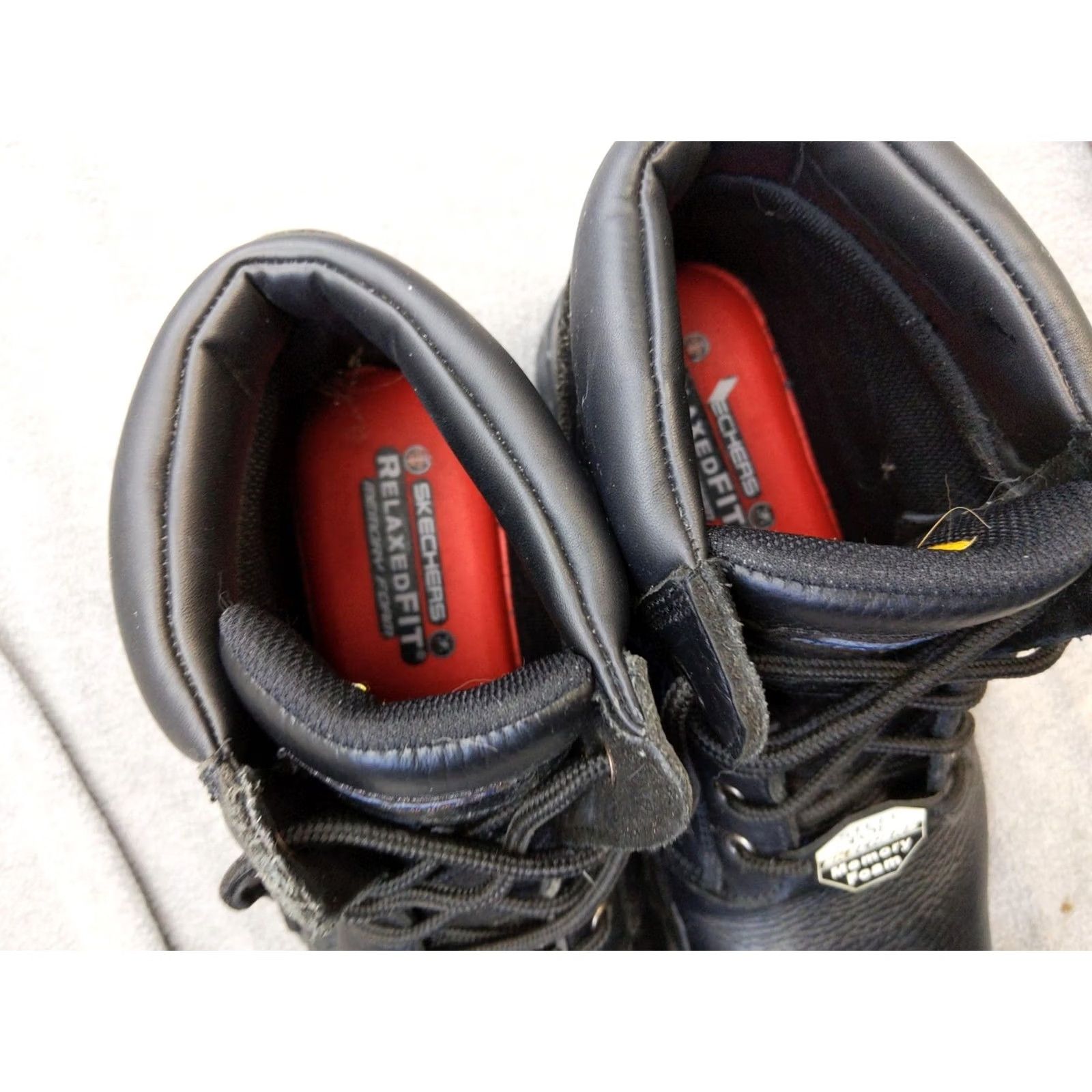 SKECHERS Skechers Boots Womens Size 11 Black Leather Ankle Steel Toe Work 76561 Combat Size US 11 / IT 41 - 4 Thumbnail