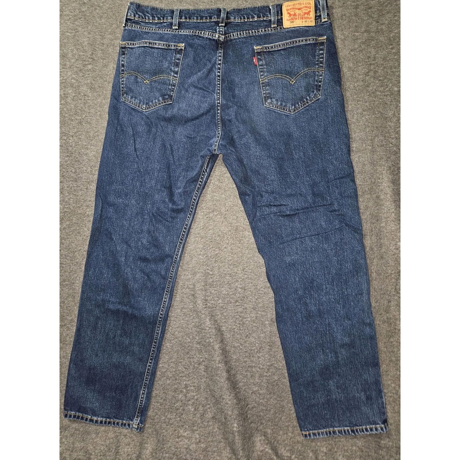 Levi's Levi's 505 Jeans Men 42x32 Blue Stretch Straight Leg Denim Big & Tall Size US 42 / EU 58 - 5 Thumbnail