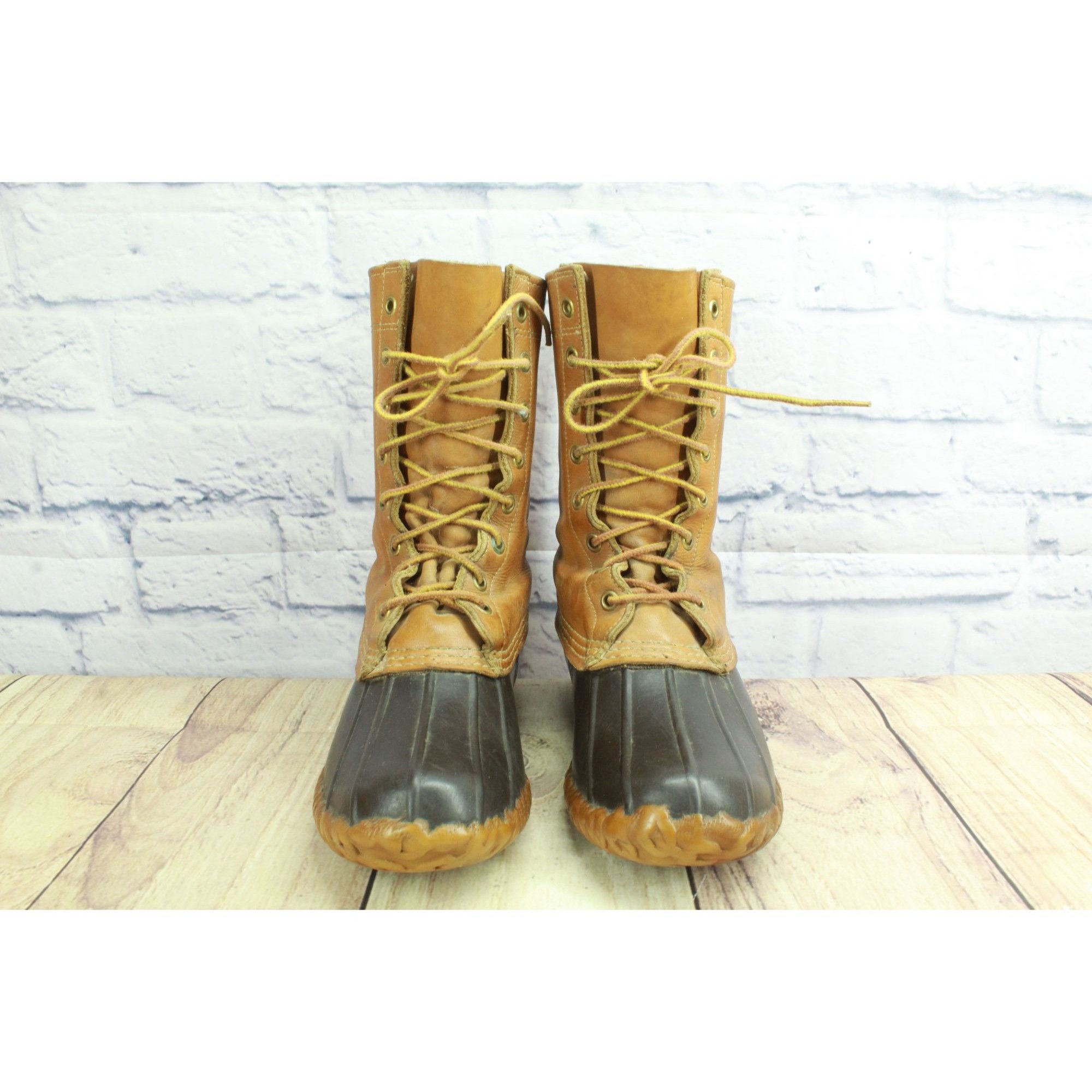 L.L. Bean × Leather Vintage LL Bean Leather Unlined Mid Calf Hunting Duck Boots Size US 5 / IT 35 - 4 Thumbnail