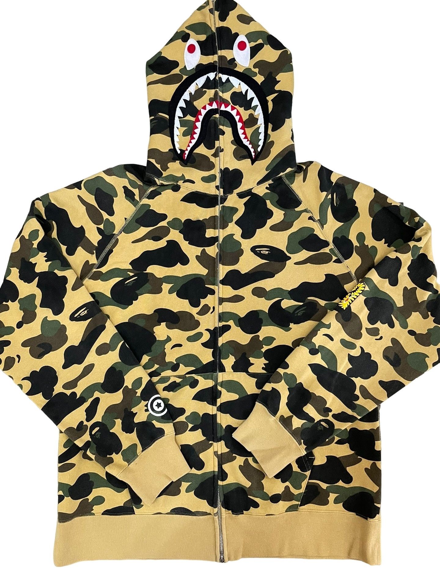 Bape Bape Yellow Camo Shark Full Zip Hoodie Size XXL Size US XXL / EU 58 / 5 - 1 Thumbnail