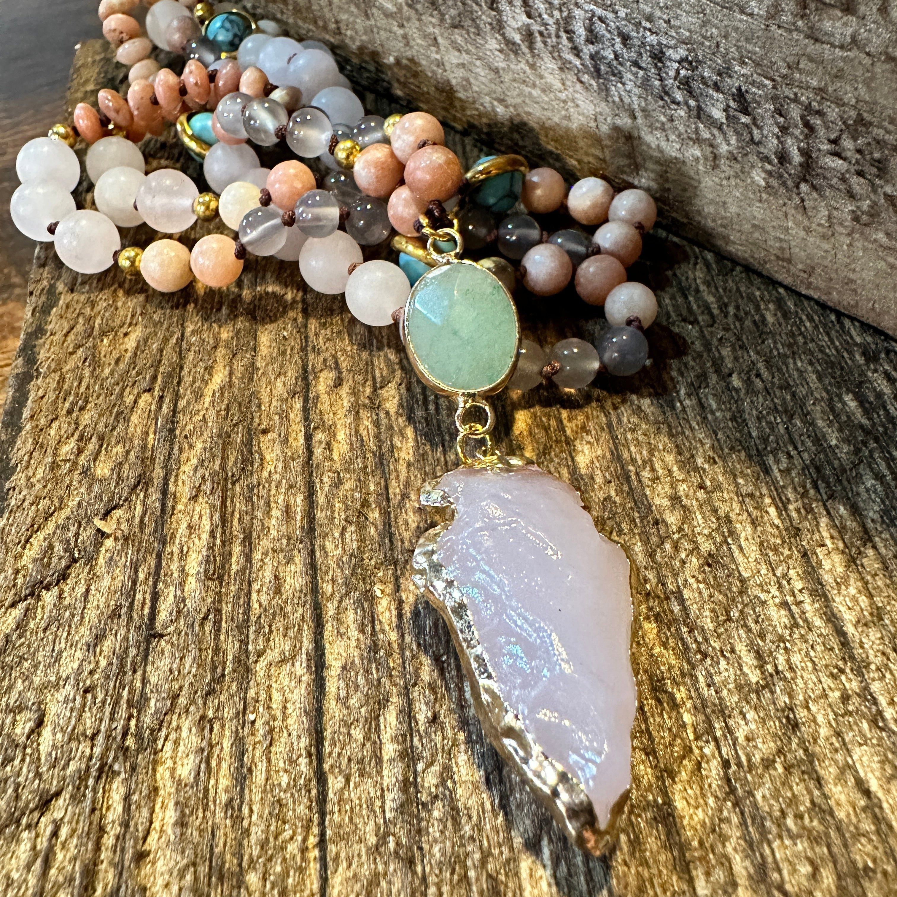 Other Handmade Boho Natural Stone Bead Necklace, Arrow Pendant Nec Size ONE SIZE - 2 Thumbnail
