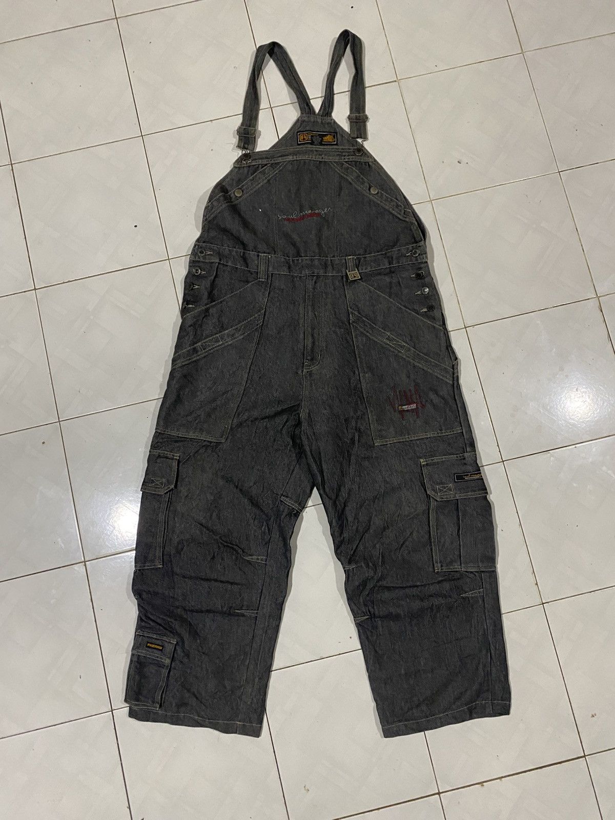 Vintage Freaky Massive Baggy Overalls Denim Size US 40 / EU 56 - 1 Thumbnail