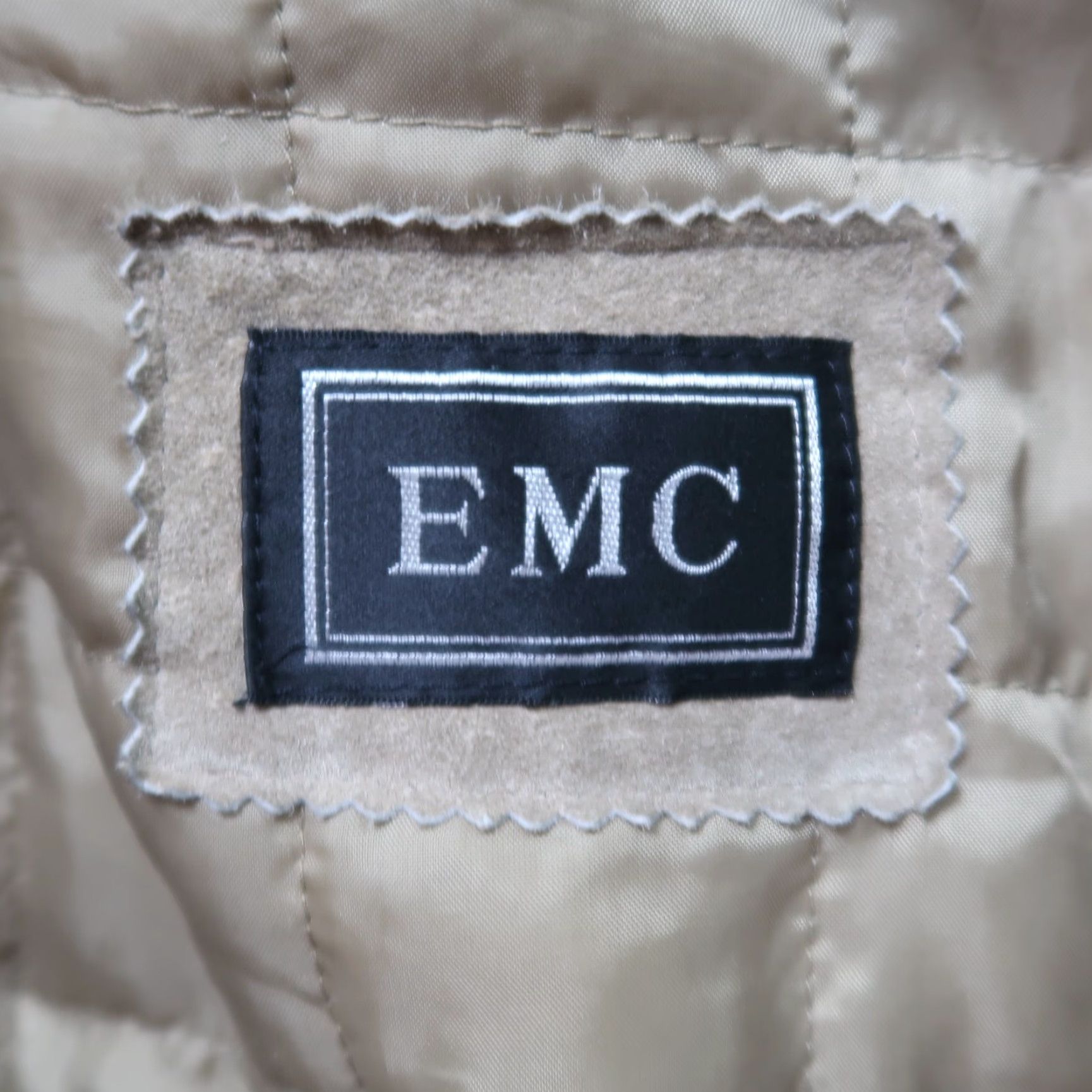 Vintage EMC Sueded Leather Full Zip Jacket Coat Mens Large Beige Insulated Softshell Lined Size US L / EU 52-54 / 3 - 5 Thumbnail