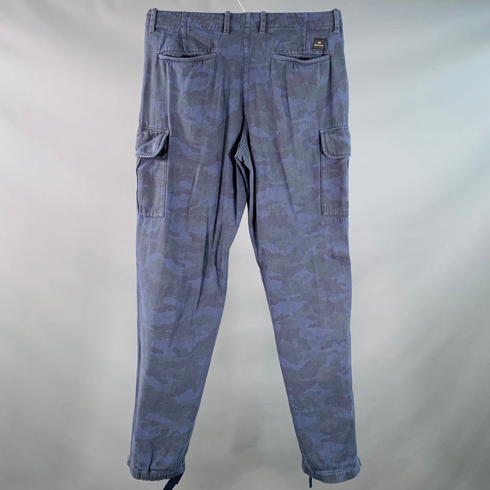 Paul Smith PS by PAUL SMITH Blue Grey Camouflage Cargo Zip Fly Pants Size US 30 / EU 46 - 3 Thumbnail