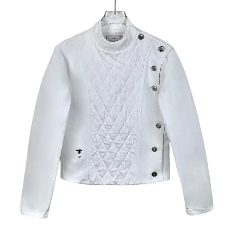 Dior Dior Women's White Cotton Jacket 0089 Size XS / US 0-2 / IT 36-38 - 1 Thumbnail
