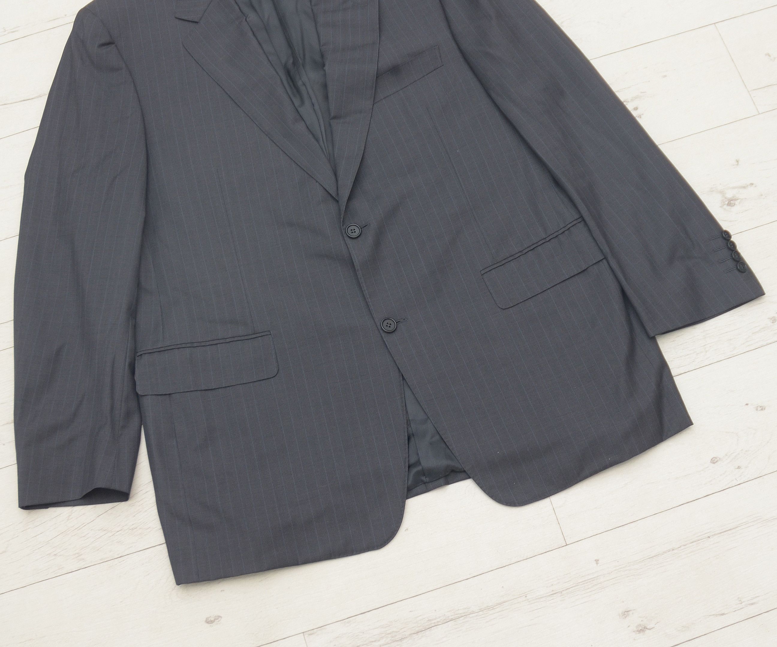 Canali Canali Travel Water Resistant Two Button Gray Strips Blazer Size 46R - 3 Thumbnail