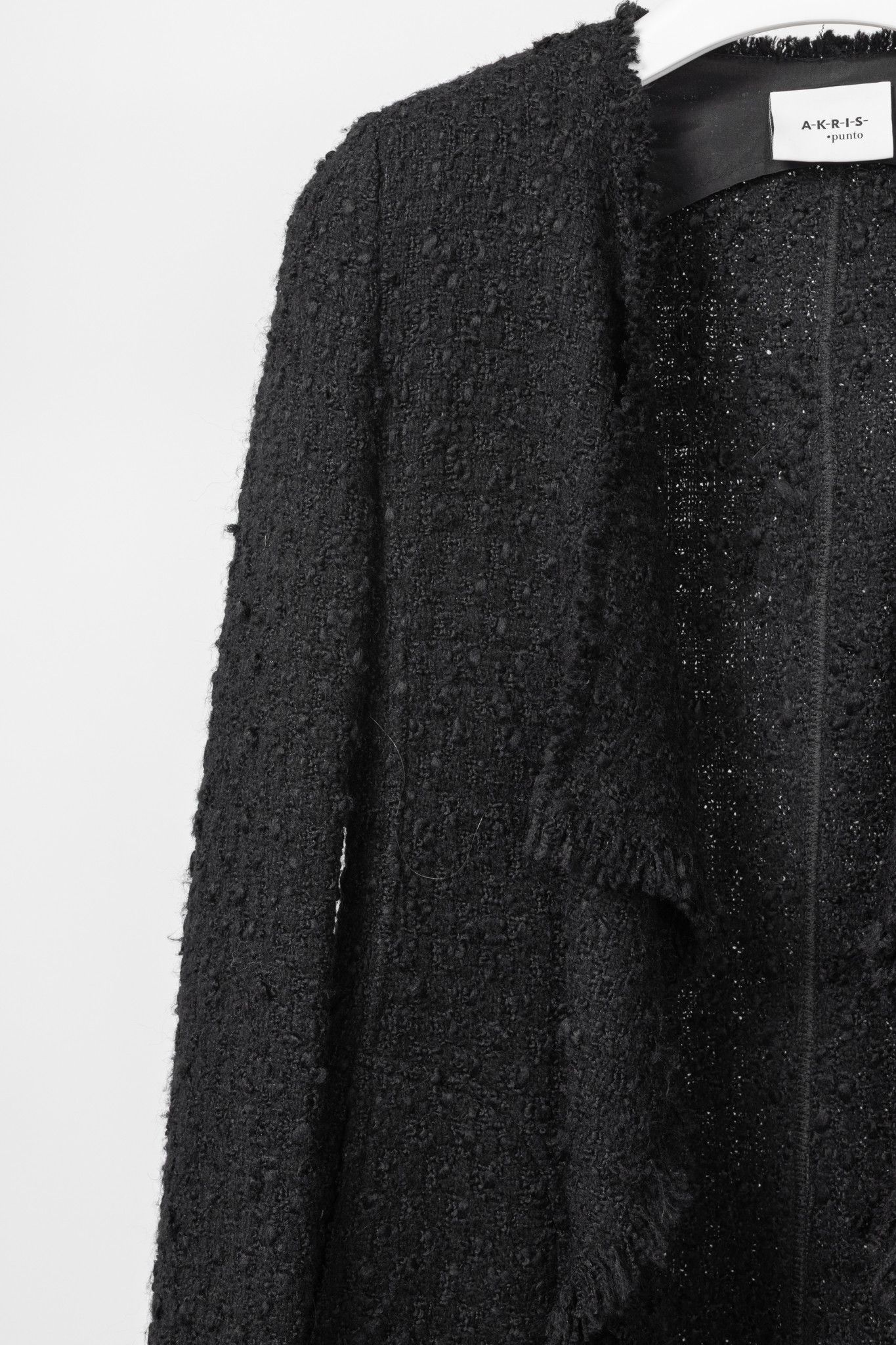 Akris Akris Punto Wool-Blend Boucle-Tweed Fringe Open-Front Jacket Size S / US 4 / IT 40 - 5 Thumbnail