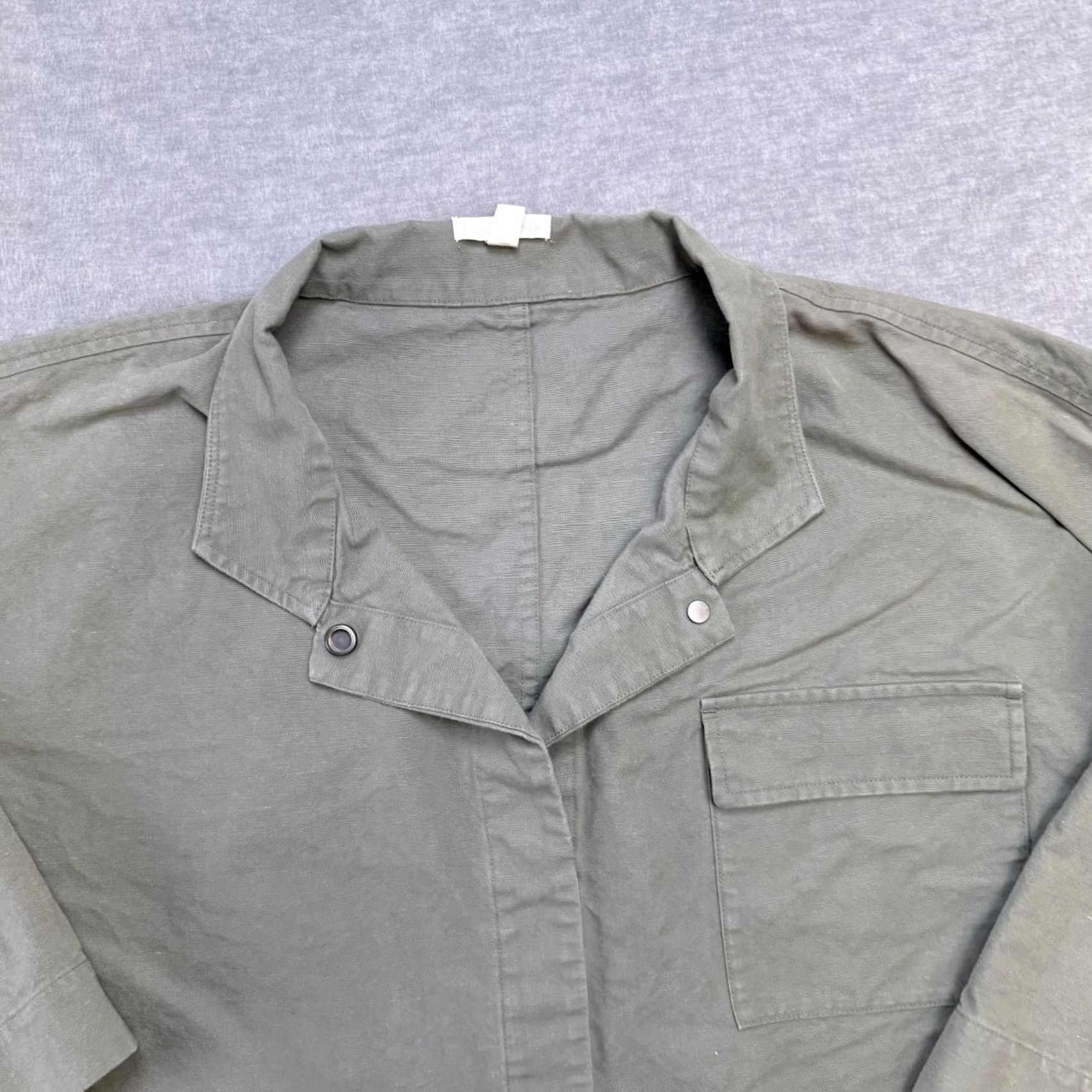 Eileen Fisher Eileen Fisher Jacket Womens Large Sage Green Utility Chore Shacket Cotton Hemp Size L / US 10 / IT 46 - 3 Thumbnail
