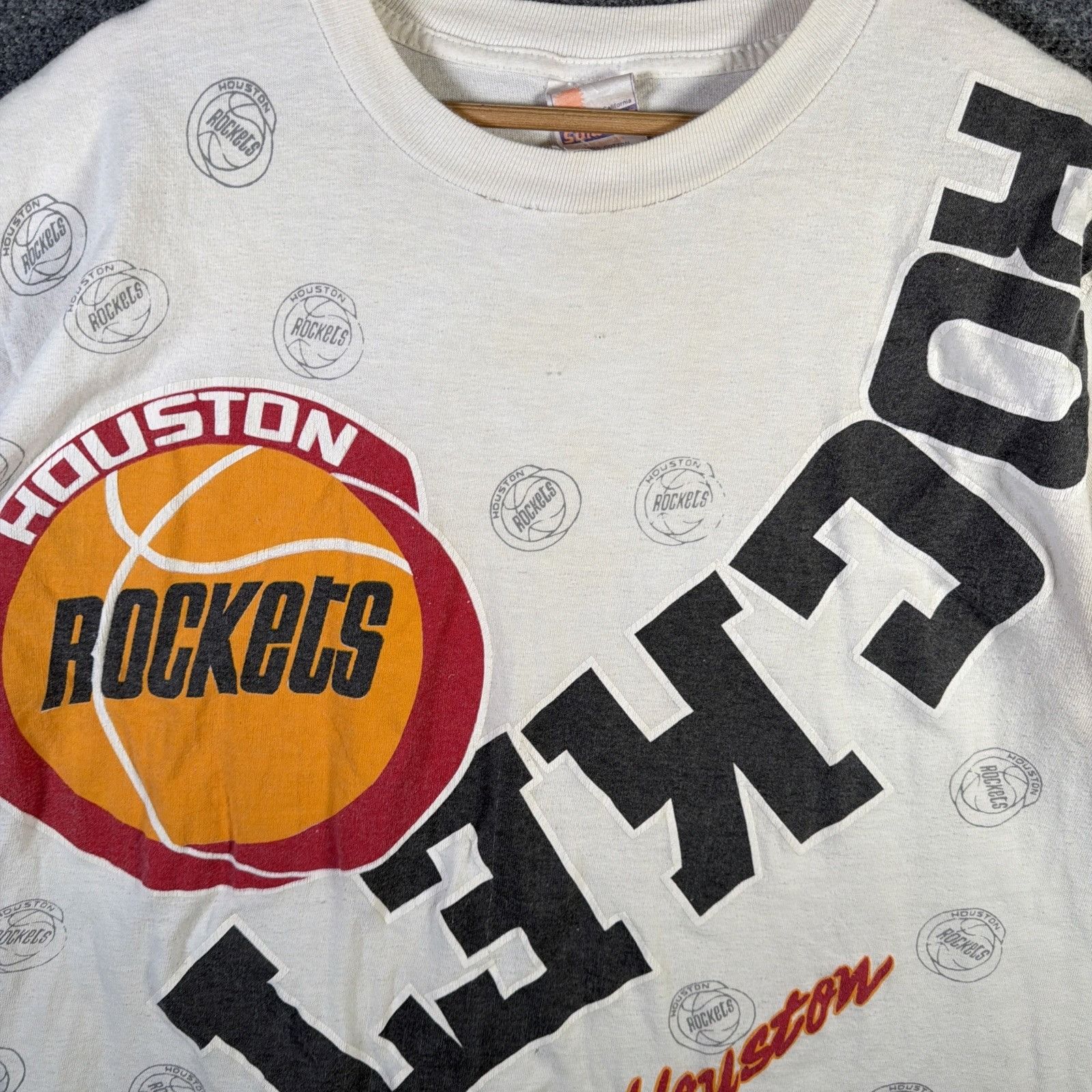 NBA Vintage Houston Rockets Shirt Mens XL White 90s NBA Size US XL / EU 56 / 4 - 2 Thumbnail