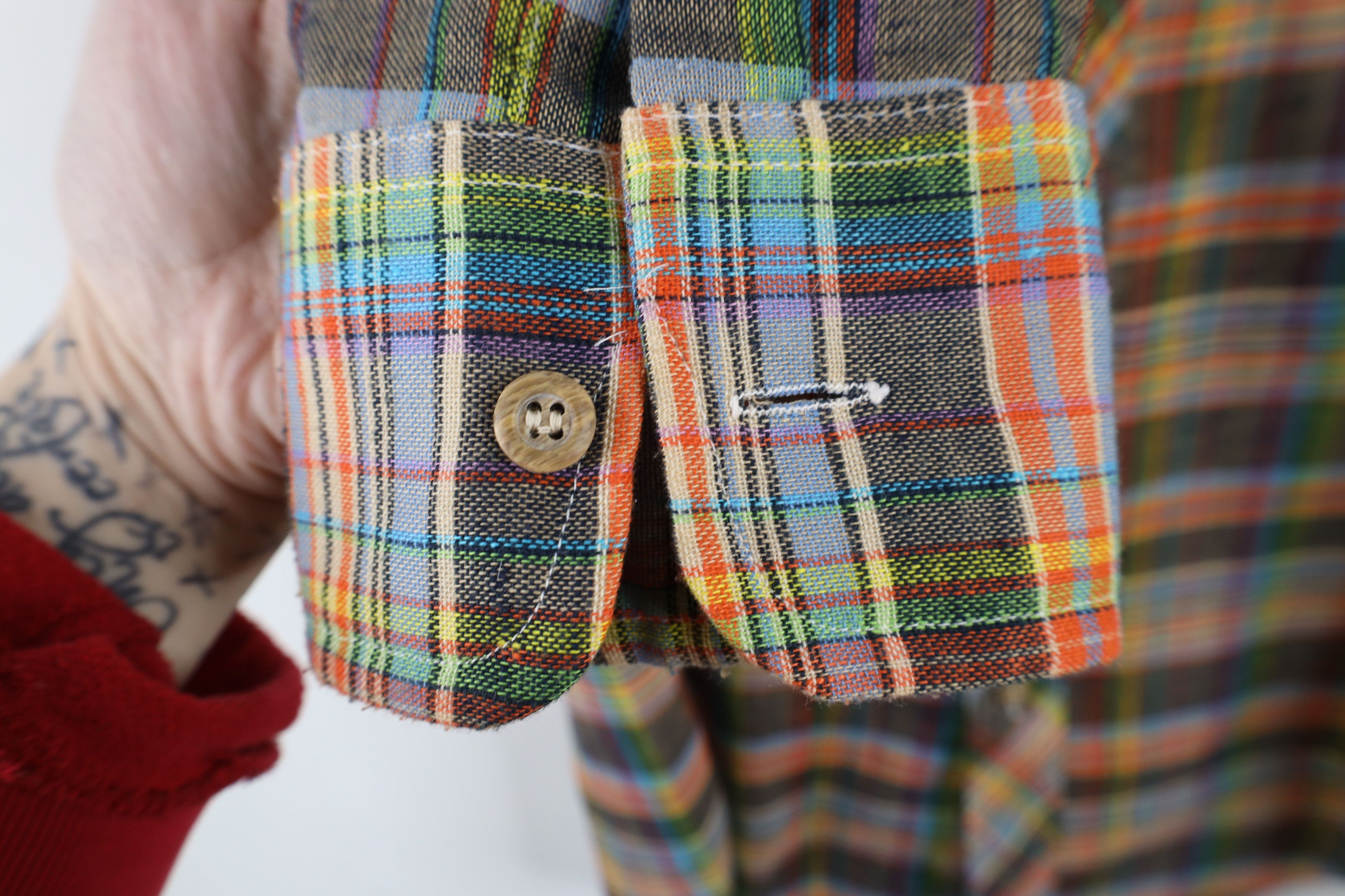 Vintage Vintage 70s Streetwear Plaid Knit Tapered Button Shirt USA Size US M / EU 48-50 / 2 - 6 Thumbnail