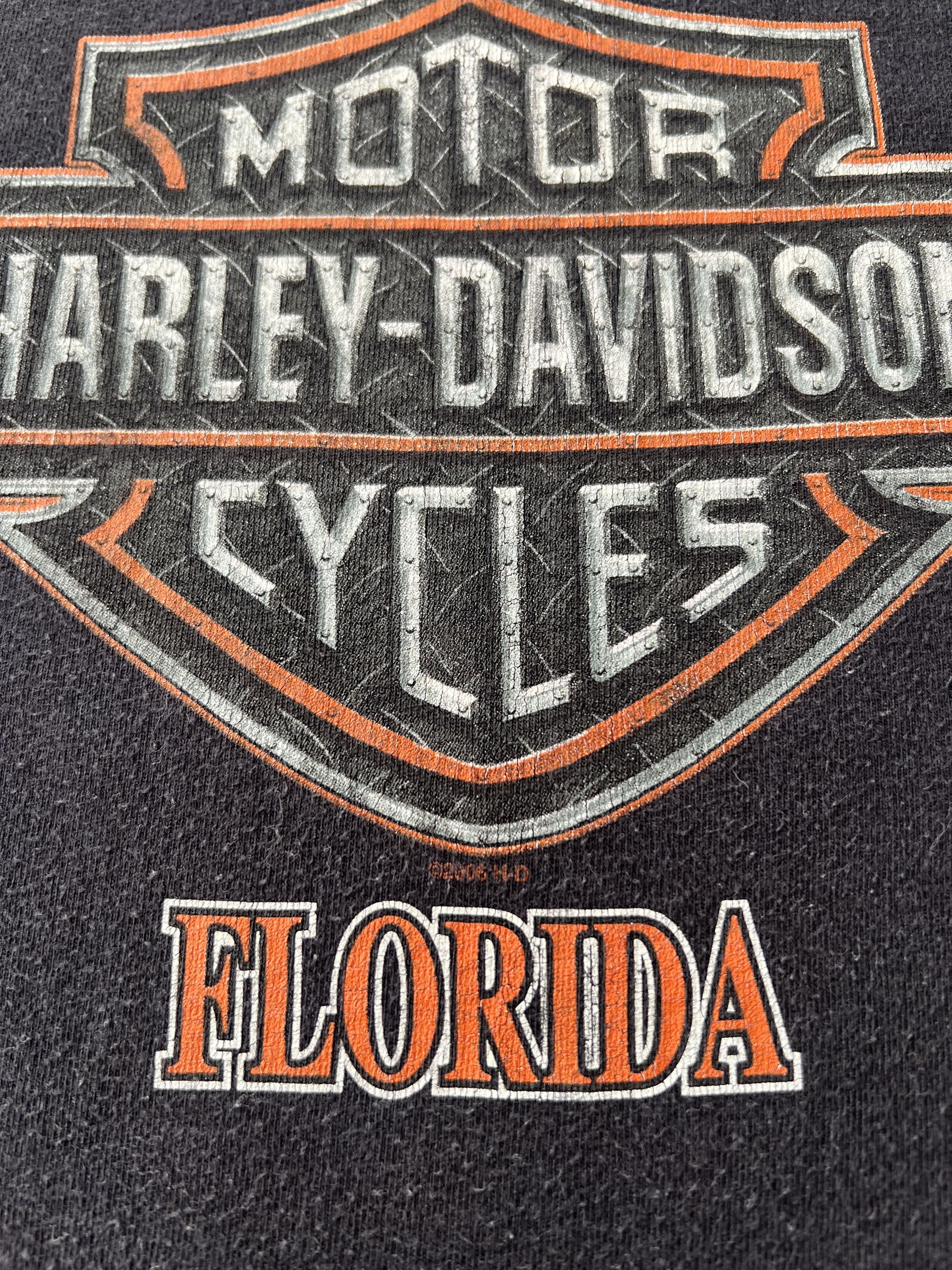 Harley Davidson Vintage 2006 Harley Davidson Eagle Fire Flame Black T-shirt Size US L / EU 52-54 / 3 - 16 Thumbnail