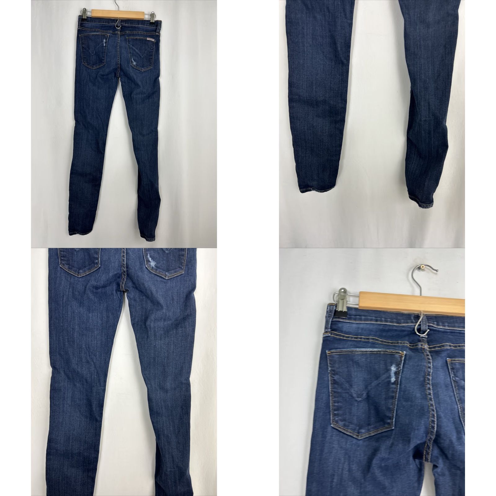 Hudson HUDSON Nico Super Skinny Jeans Womens 27 Mid-Rise Dark Wash Distressed 28x29 Size 27" / US 4 / IT 40 - 8 Thumbnail