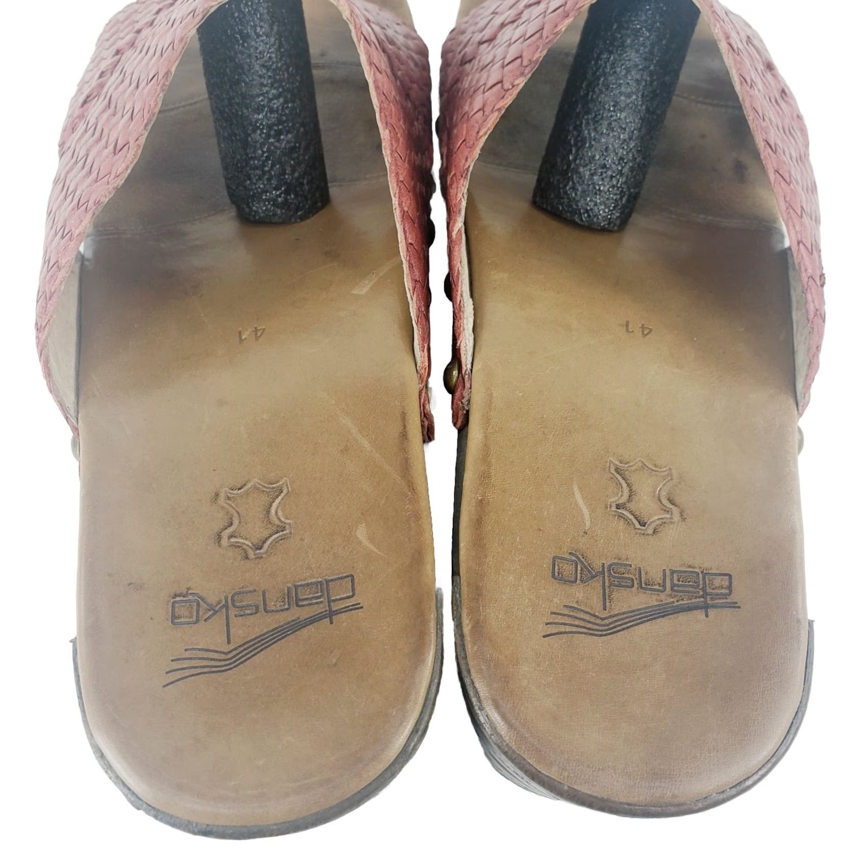 Dansko DANSKO Mila Woven Criss Cross Leather Slide Red Sandals Sz. 9.5-10 EU 41 Mens Womens Girls Boys Size US 9.5 / IT 39.5 - 7 Thumbnail