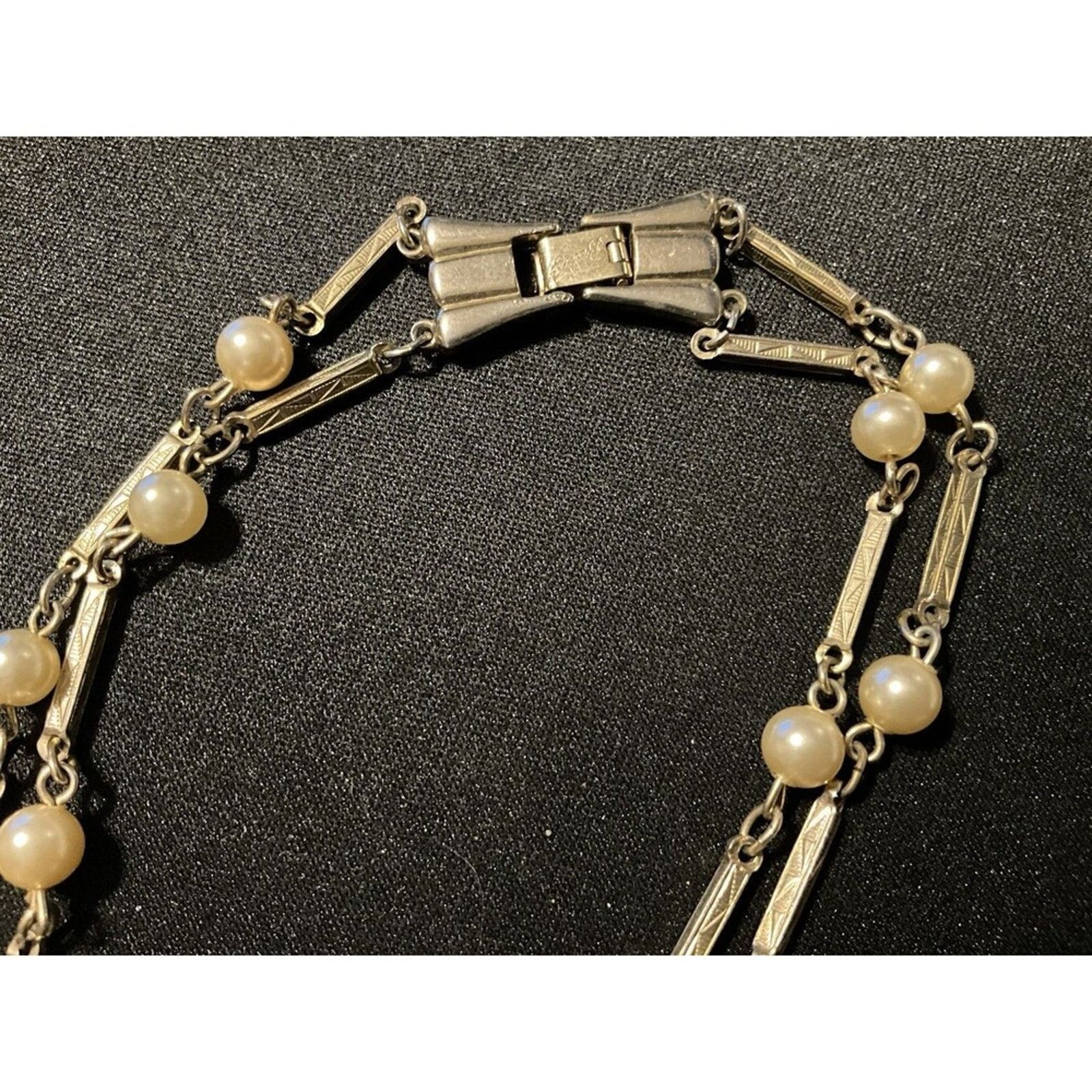 Other Silver Toned Faux Pearls 12in Multi Stand Necklace Size ONE SIZE - 4 Thumbnail