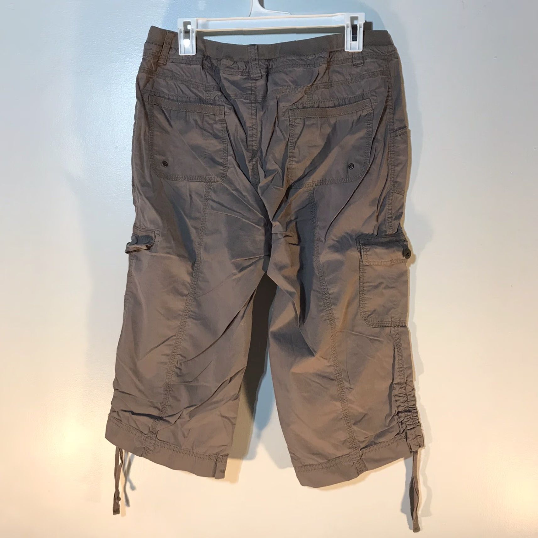 Vintage Cato Cargo Cropped Pants Women Size 14 Gray Cotton Spandex Casual Spring Summer Size 36" / US 14 / IT 50 - 4 Thumbnail