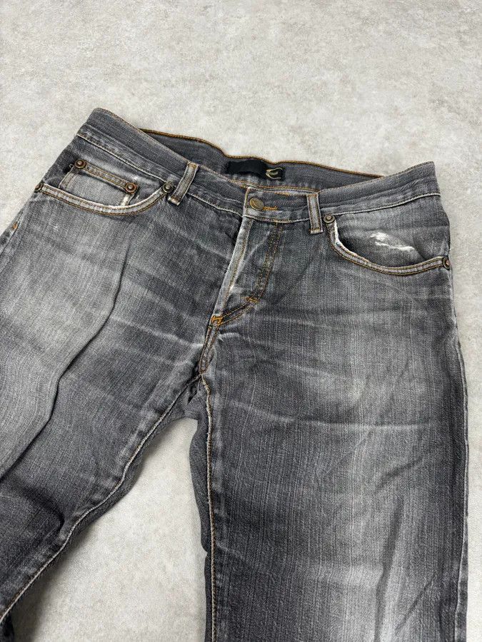 Roberto Cavalli 2000s Cavalli Grey Distressed Bootcut Jeans Size US 32 / EU 48 - 6 Thumbnail
