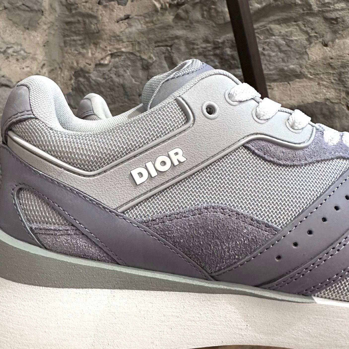 Dior Dior B29 Grey Mesh Suede Reflective Low-top Sneakers Size US 7.5 / EU 40-41 - 2 Thumbnail
