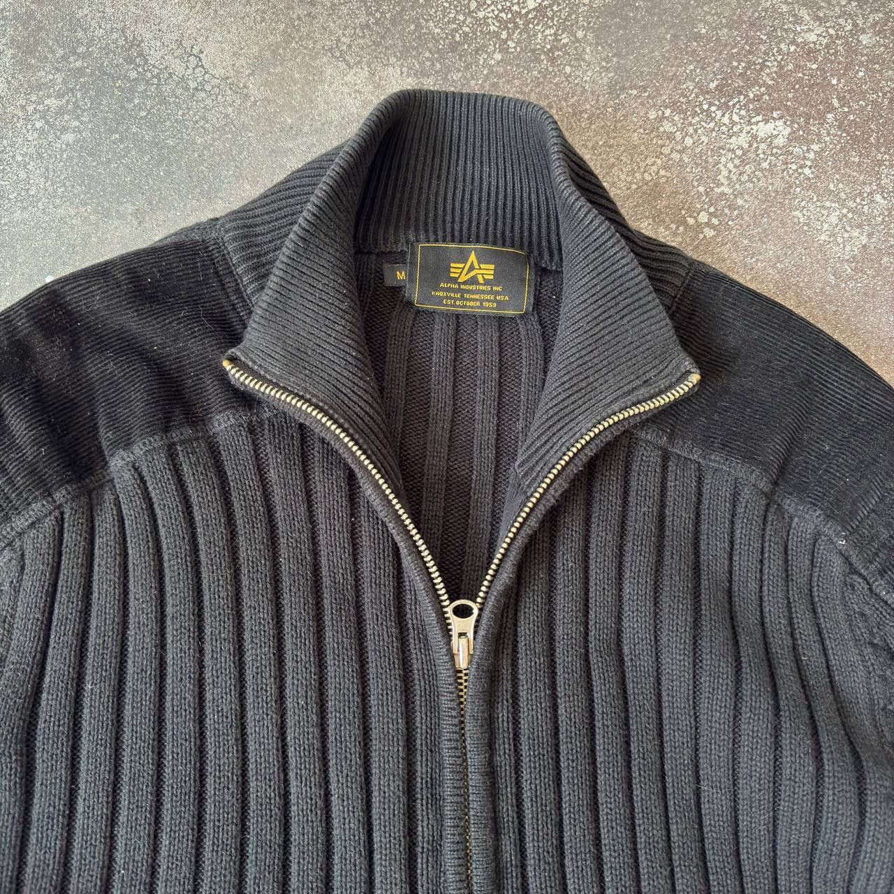 Alpha Industries Alpha Industries Vintage Ribbed Knit Zip Sweater Size US M / EU 48-50 / 2 - 3 Thumbnail