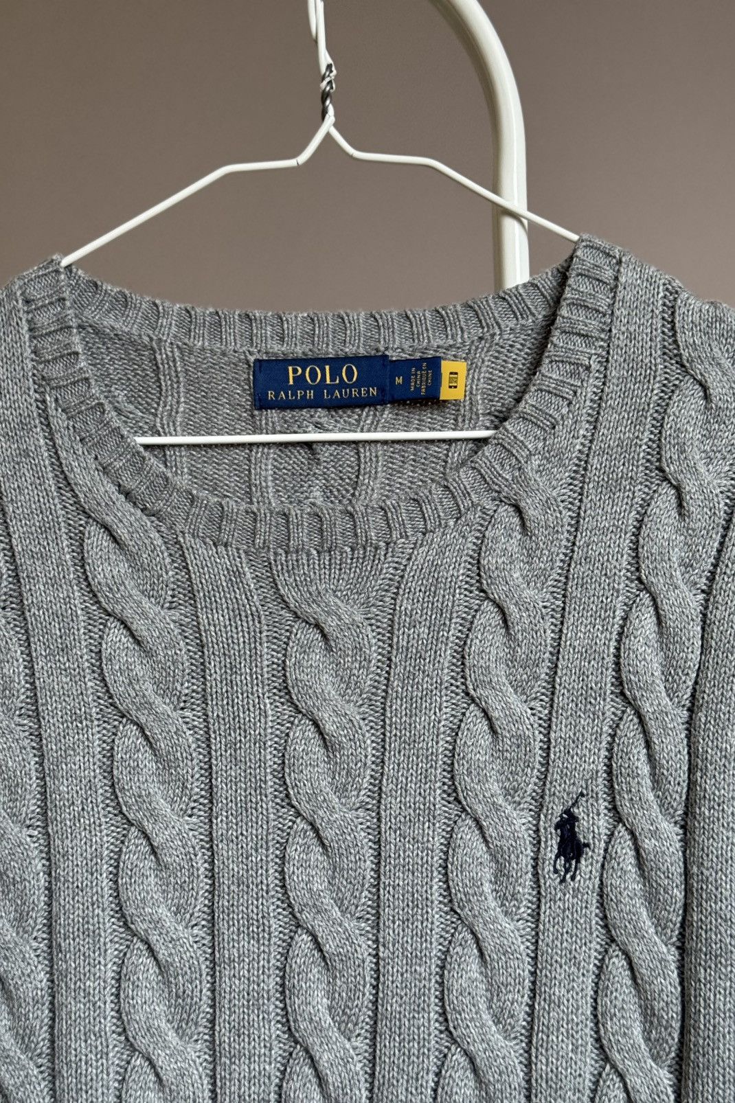 Polo Ralph Lauren Polo Ralph Lauren Cable Knit Cotton Sweater Gray M Size US M / EU 48-50 / 2 - 2 Thumbnail