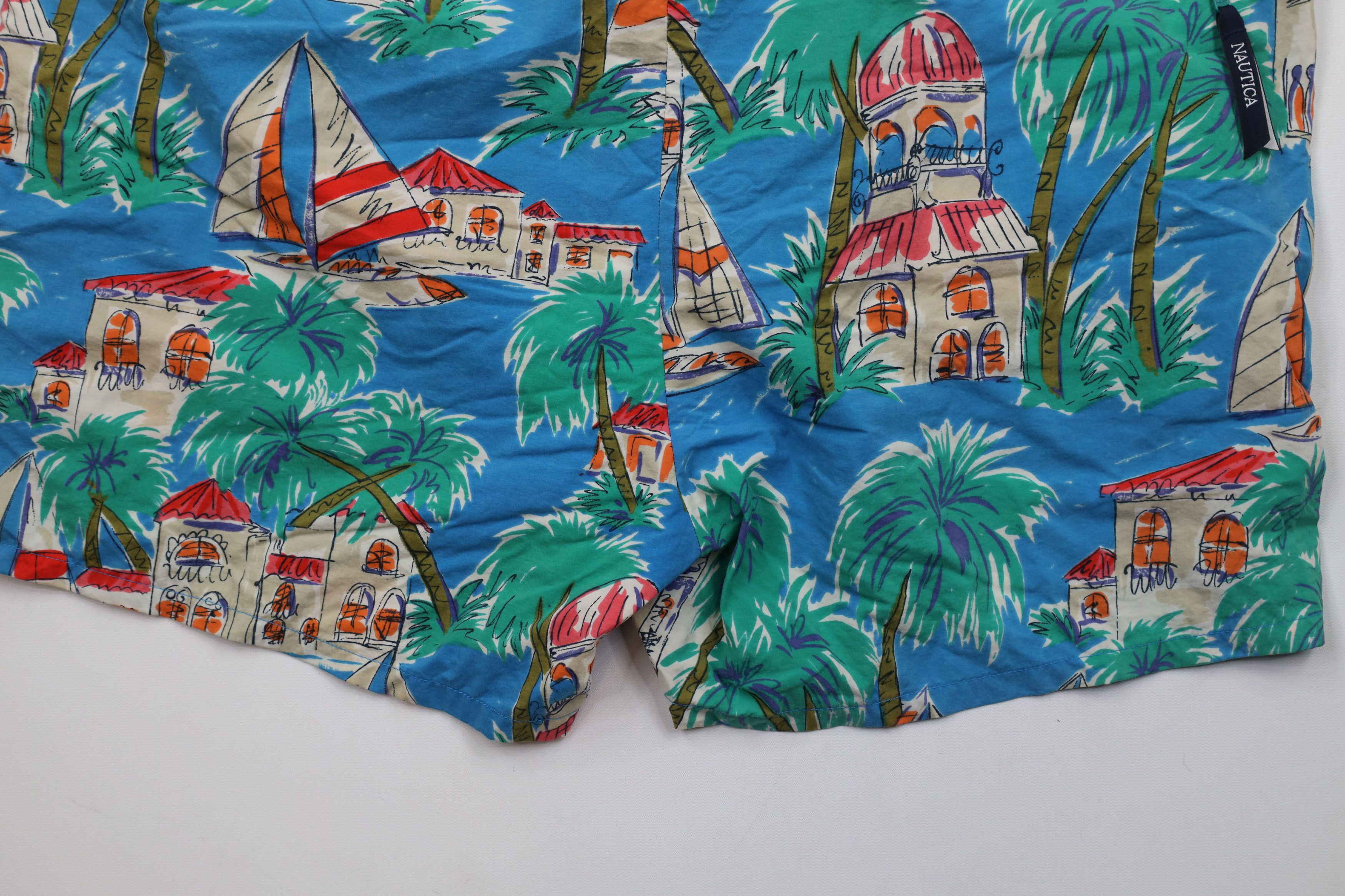 Nautica × Vintage Vintage 90s Nautica All Over Print Lined Shorts Trunks Size US 38 / EU 54 - 10 Thumbnail