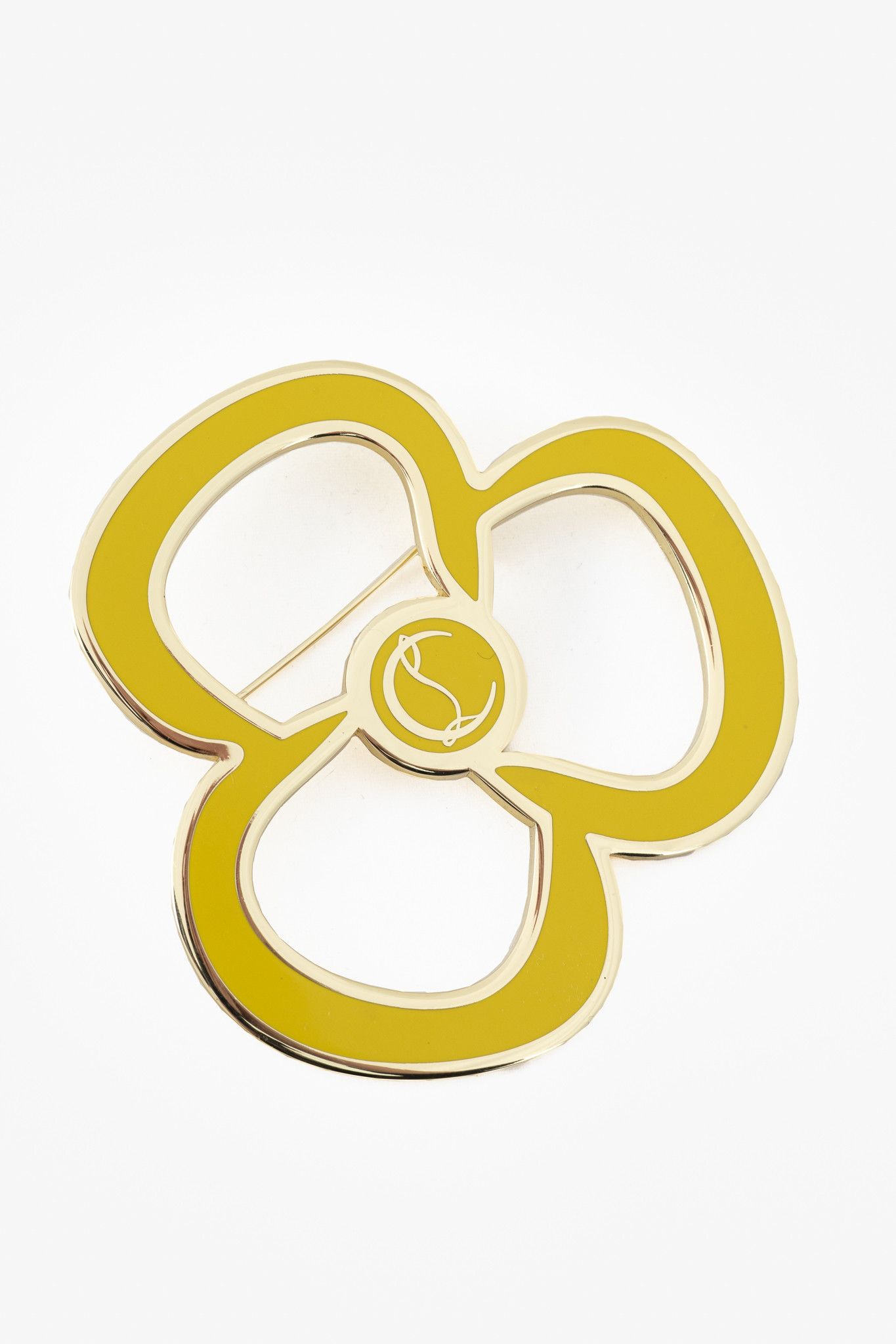 Christian Louboutin Christian Louboutin Yellow Enamel & Gold-Tone Flower Brooch Size ONE SIZE - 2 Thumbnail