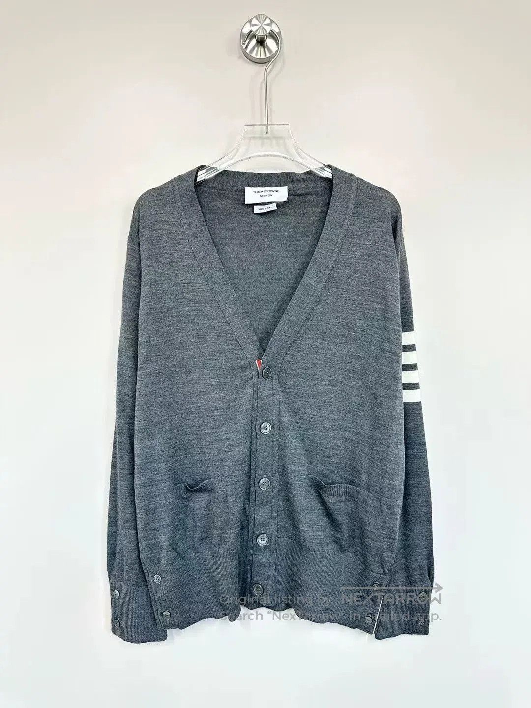Thom Browne thom browne gray striped knit cardigan. Size US M / EU 48-50 / 2 - 1 Thumbnail