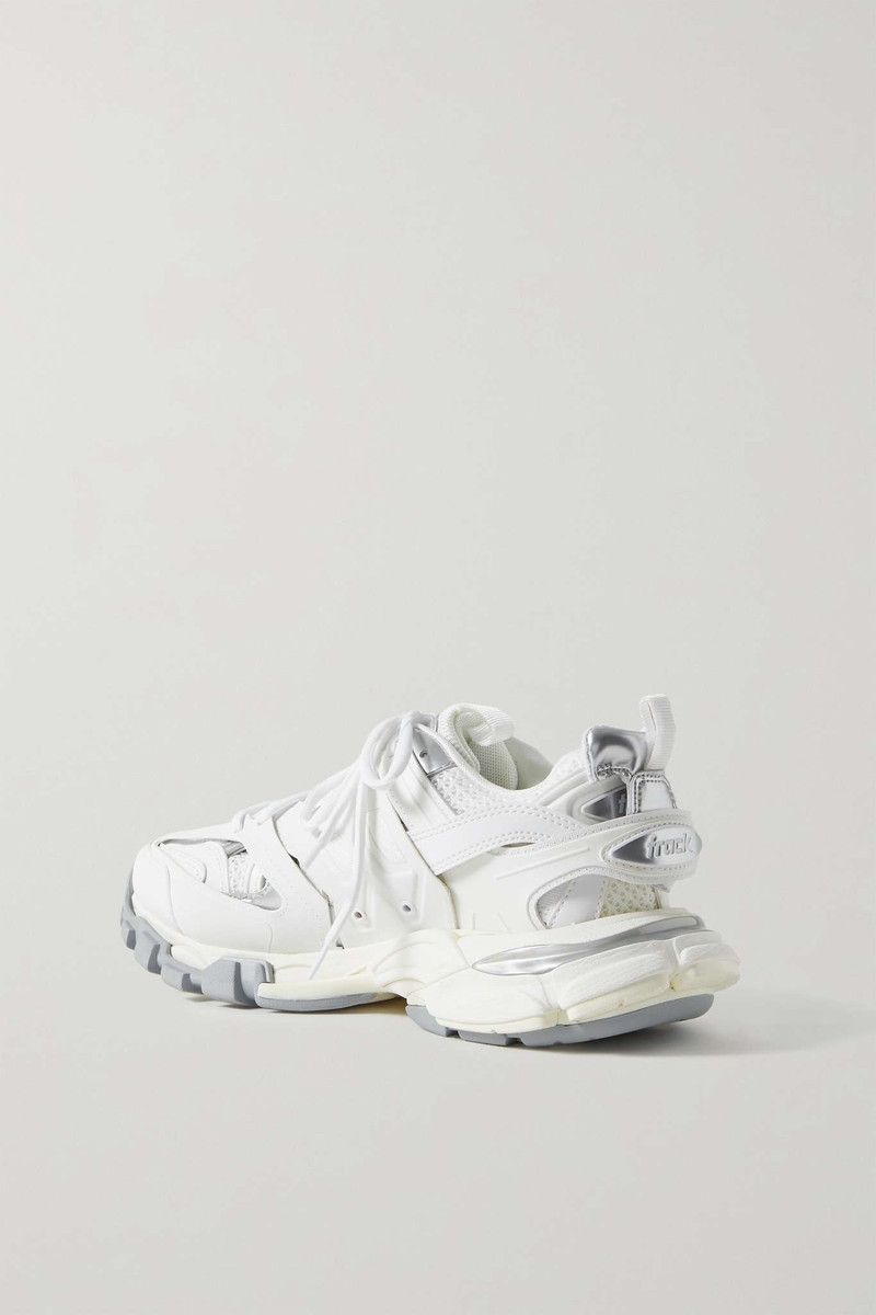 Balenciaga o1srvl11e0426 Track Metallic Sneakers in White/Silver Size US 9 / IT 39 - 2 Thumbnail