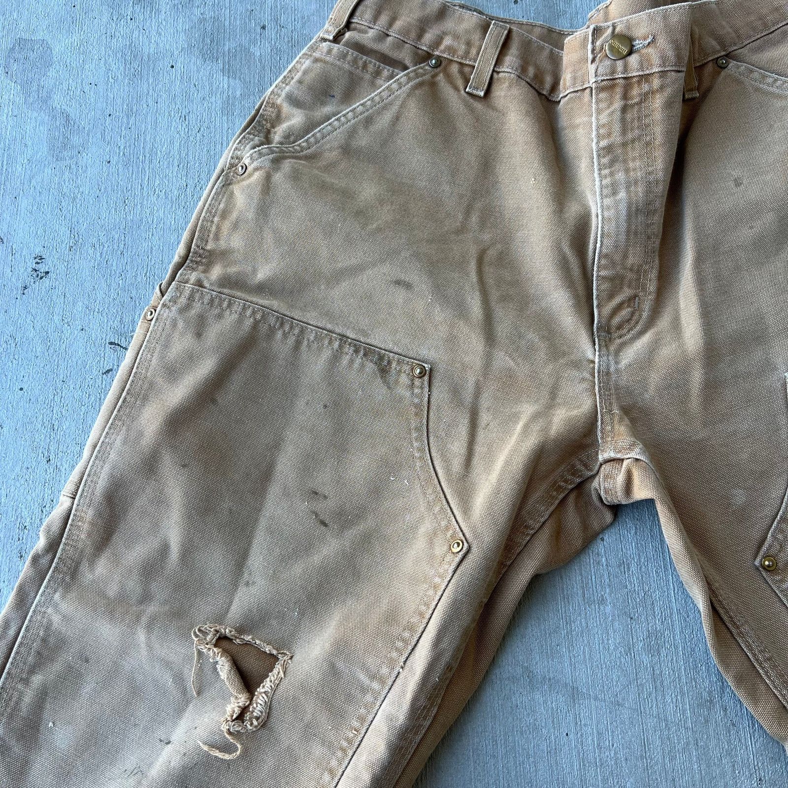 Carhartt × Vintage Carhartt brown double knee work wear carpenter pants Size US 33 - 10 Thumbnail