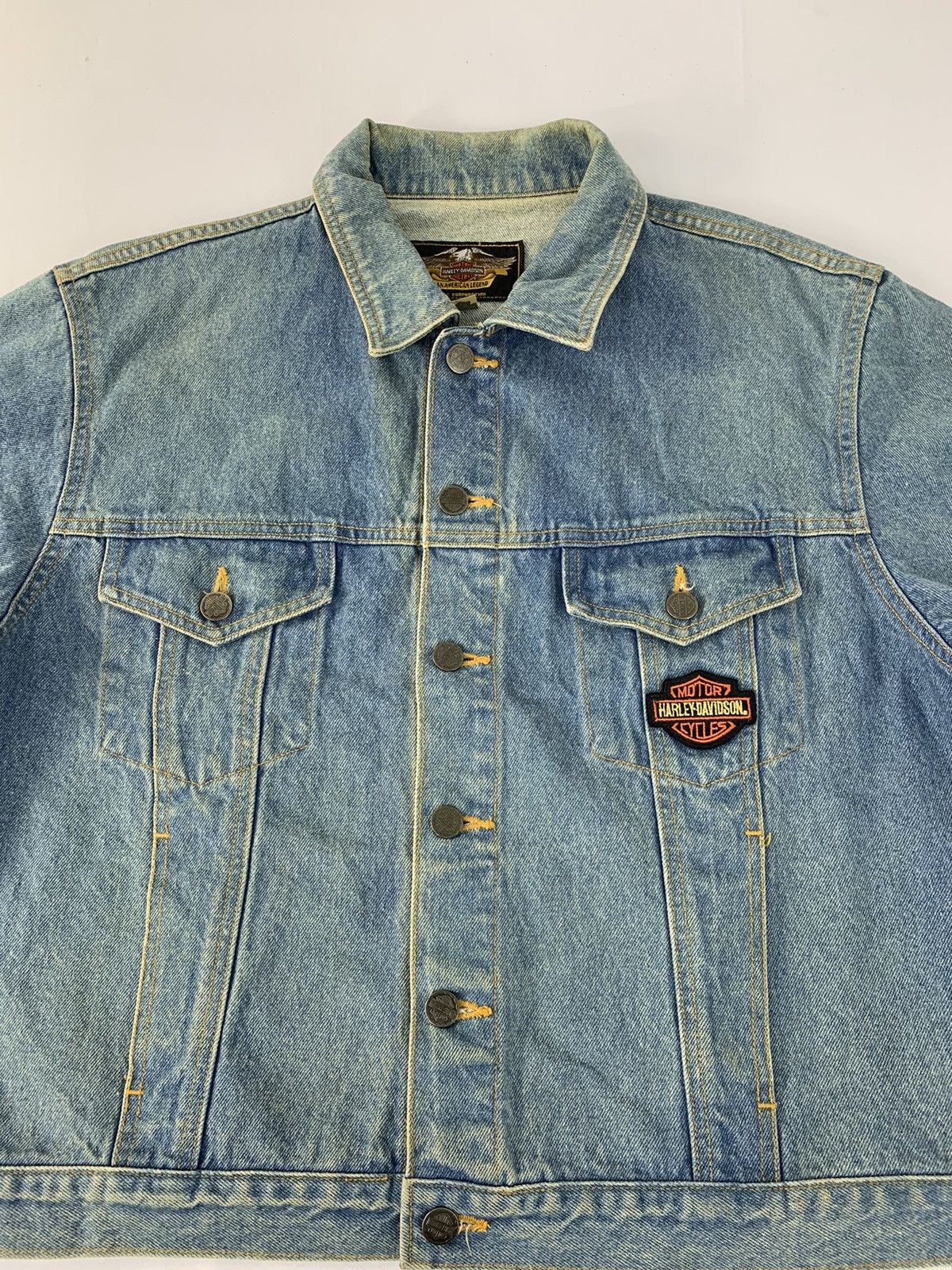 Harley Davidson 90s Harley Davidson Take To Open Road Indigo Denim Jacket Size US L / EU 52-54 / 3 - 4 Thumbnail