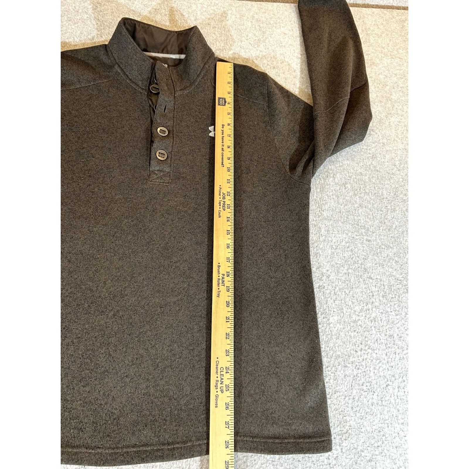 Under Armour Under Armour ColdGear Mens XL Gray Storm Fleece Pullover Mock Neck Raglan Sleeve Thermal 100% Polyester Size US XL / EU 56 / 4 - 5 Thumbnail