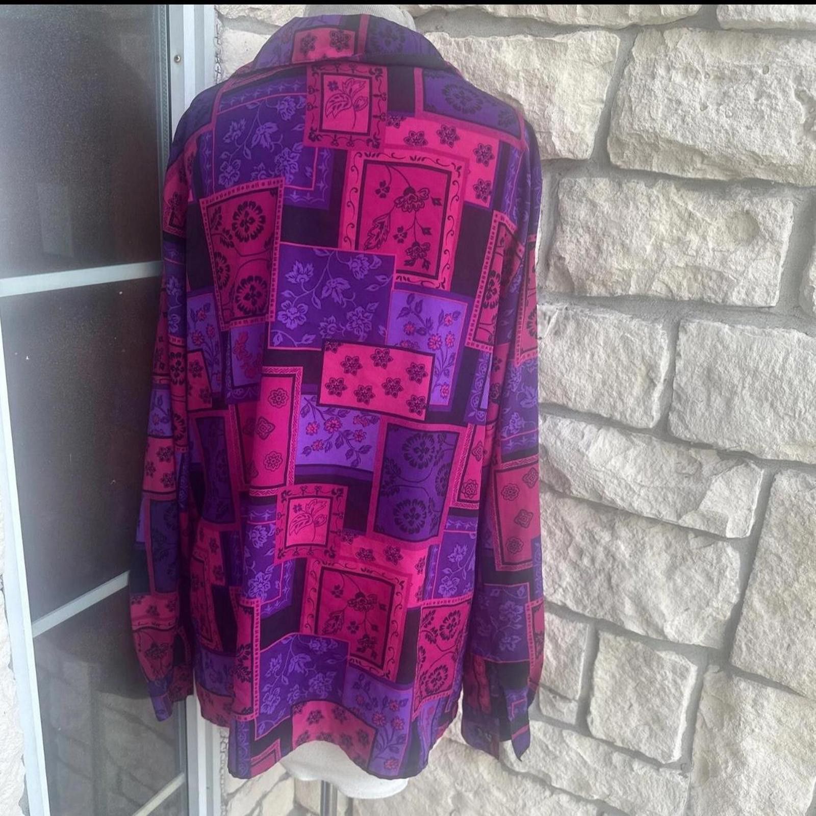 Other Liz Baker vintage floral blouse with button down collar Size 3XL / US 20-22 - 2 Thumbnail