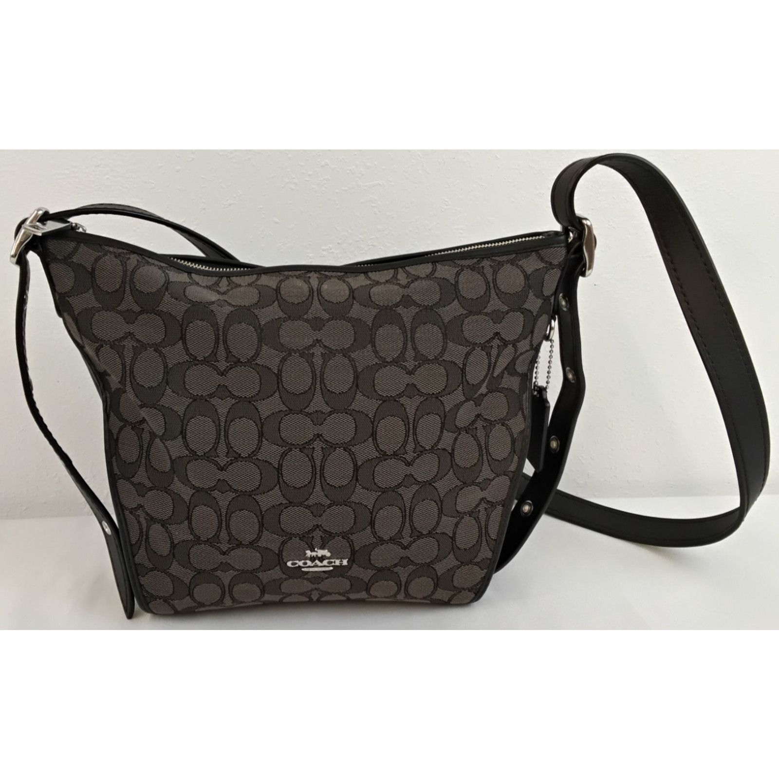 Coach Coach Dufflette Signature C Jacquard Crossbody Black Purse Size ONE SIZE - 3 Thumbnail