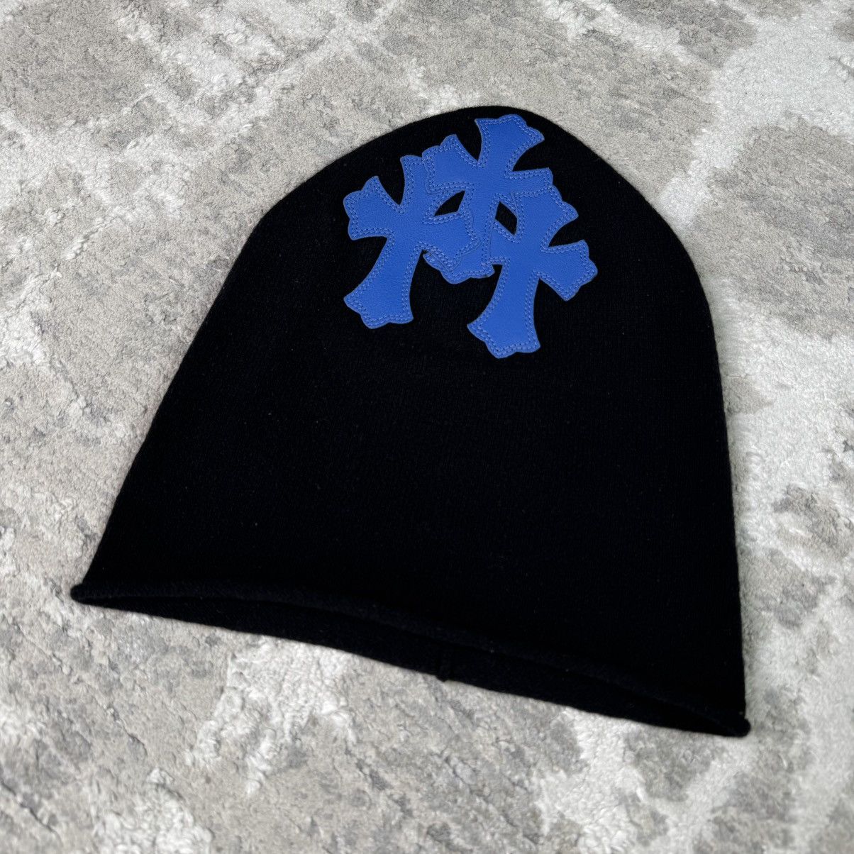 Chrome Hearts Triple cross leather patch cashmere ski mask beanie Size ONE SIZE - 3 Thumbnail
