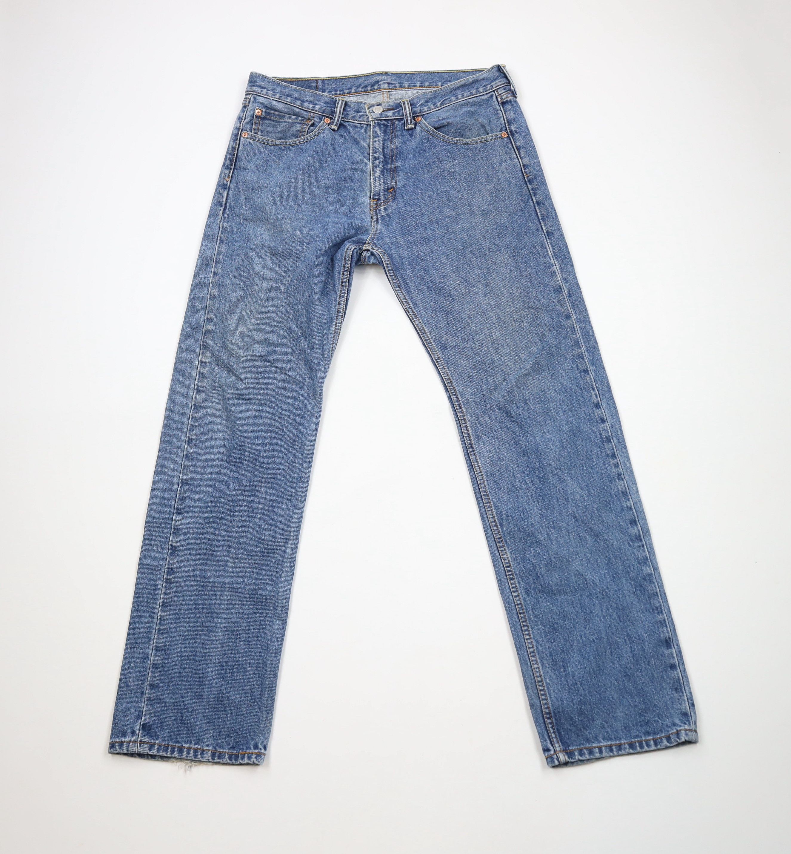 Levi's × Vintage Vintage Y2K Levis 505 Regular Fit Denim Jeans Blue Cotton Size US 33 - 1 Thumbnail