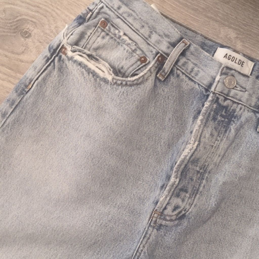 Agolde Agolde distressed raw hem Riley crop jeans size 29 Size 29" - 5 Thumbnail
