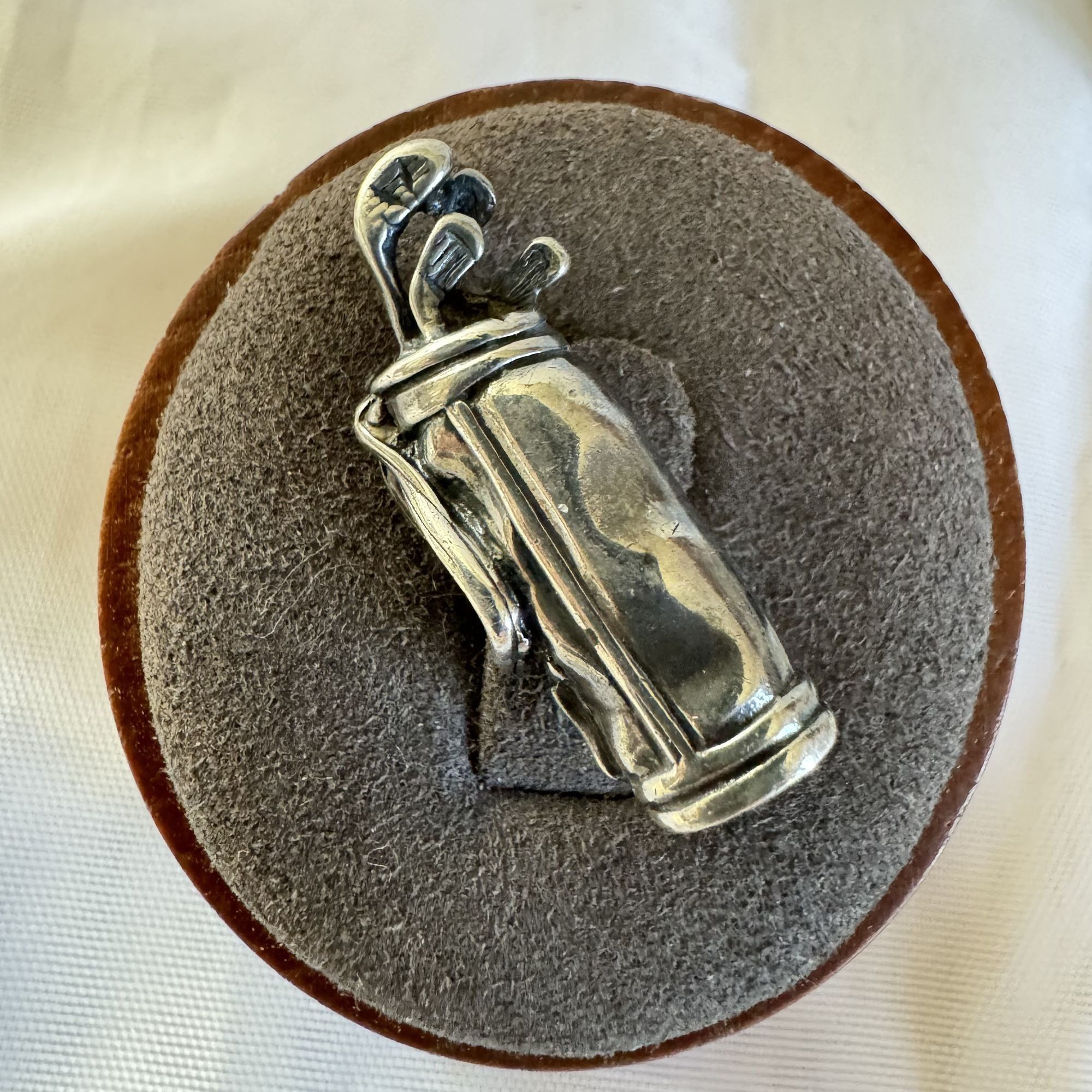 Vintage Solid Sterling Silver 925 Three Dimensional Golf Club Bag Br Size ONE SIZE - 1 Thumbnail