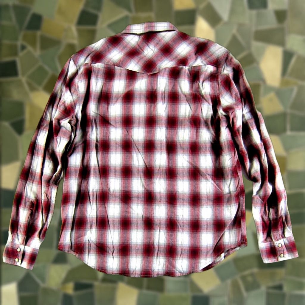 Lucky Brand Lucky Brand 100% Cotton Red White Grey Plaid Long Sleeve Snap Western Shirt L Shirt Size US L / EU 52-54 / 3 - 1 Thumbnail