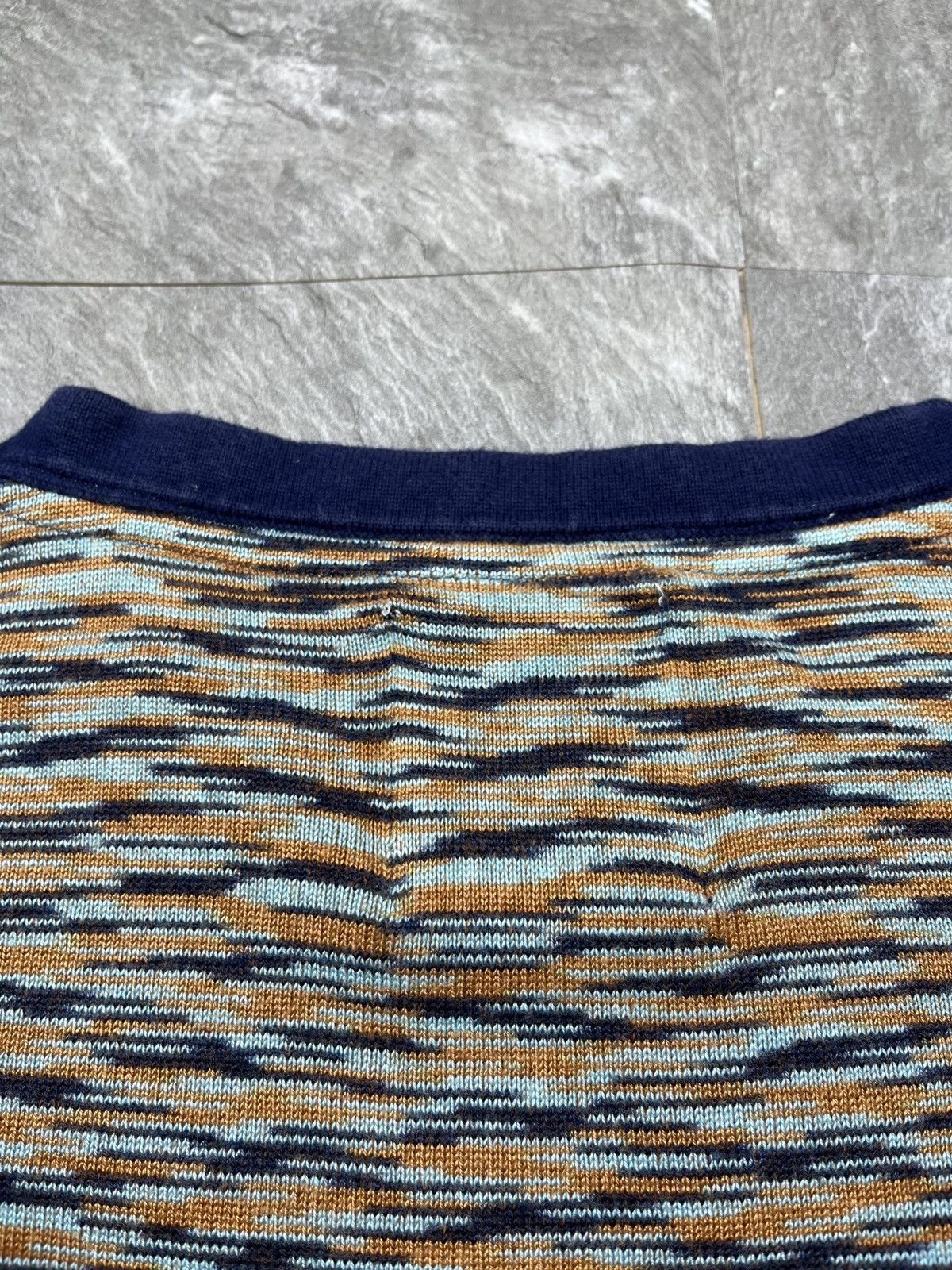 Percival Percival Blue and Orange with Dynamic Pattern KnitTextured Size US L / EU 52-54 / 3 - 4 Thumbnail