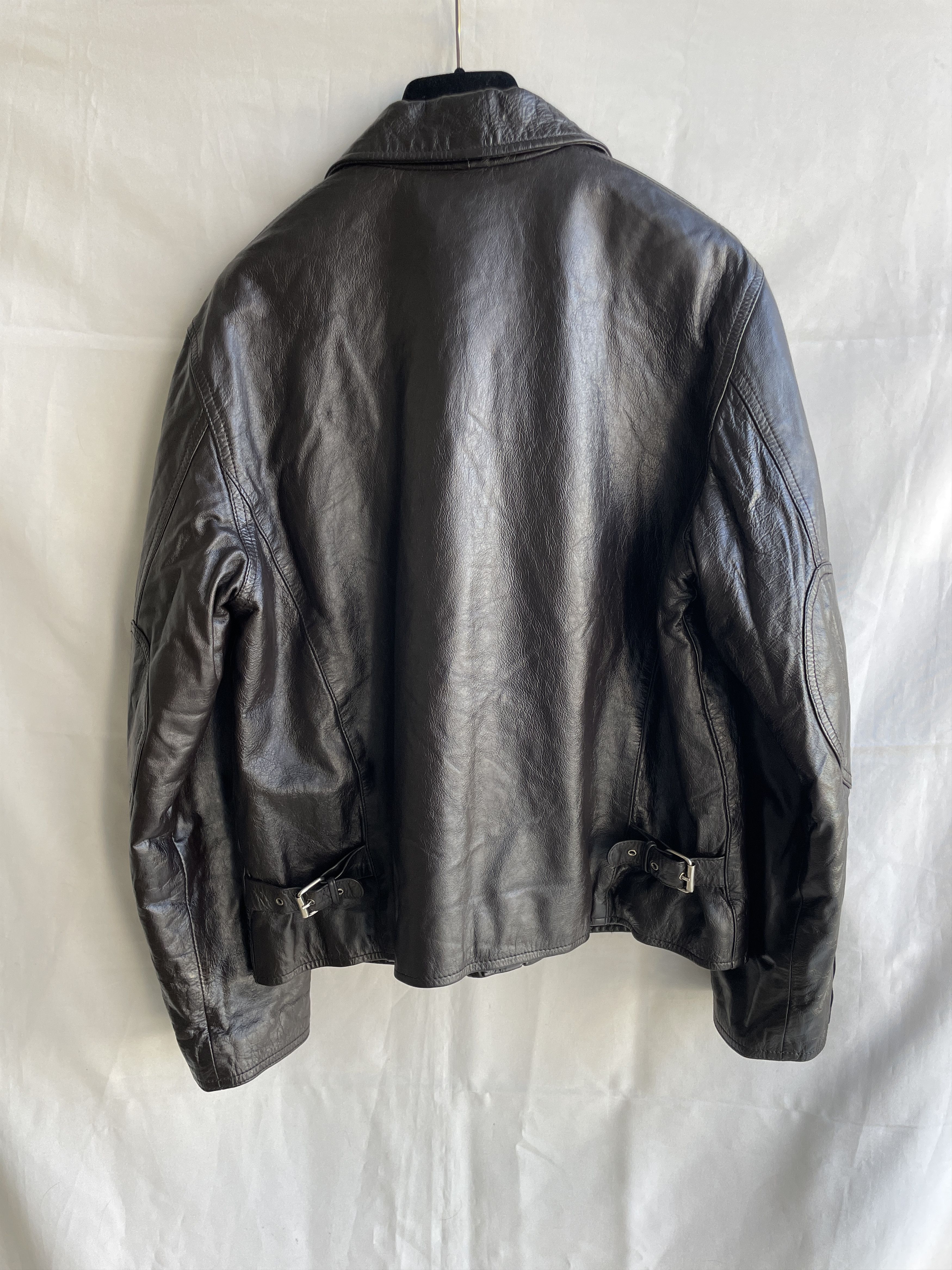 Giorgio Armani Armani Jeans Vintage 90s 00s Womens Collared Leather Jacket Size M / US 6-8 / IT 42-44 - 3 Thumbnail