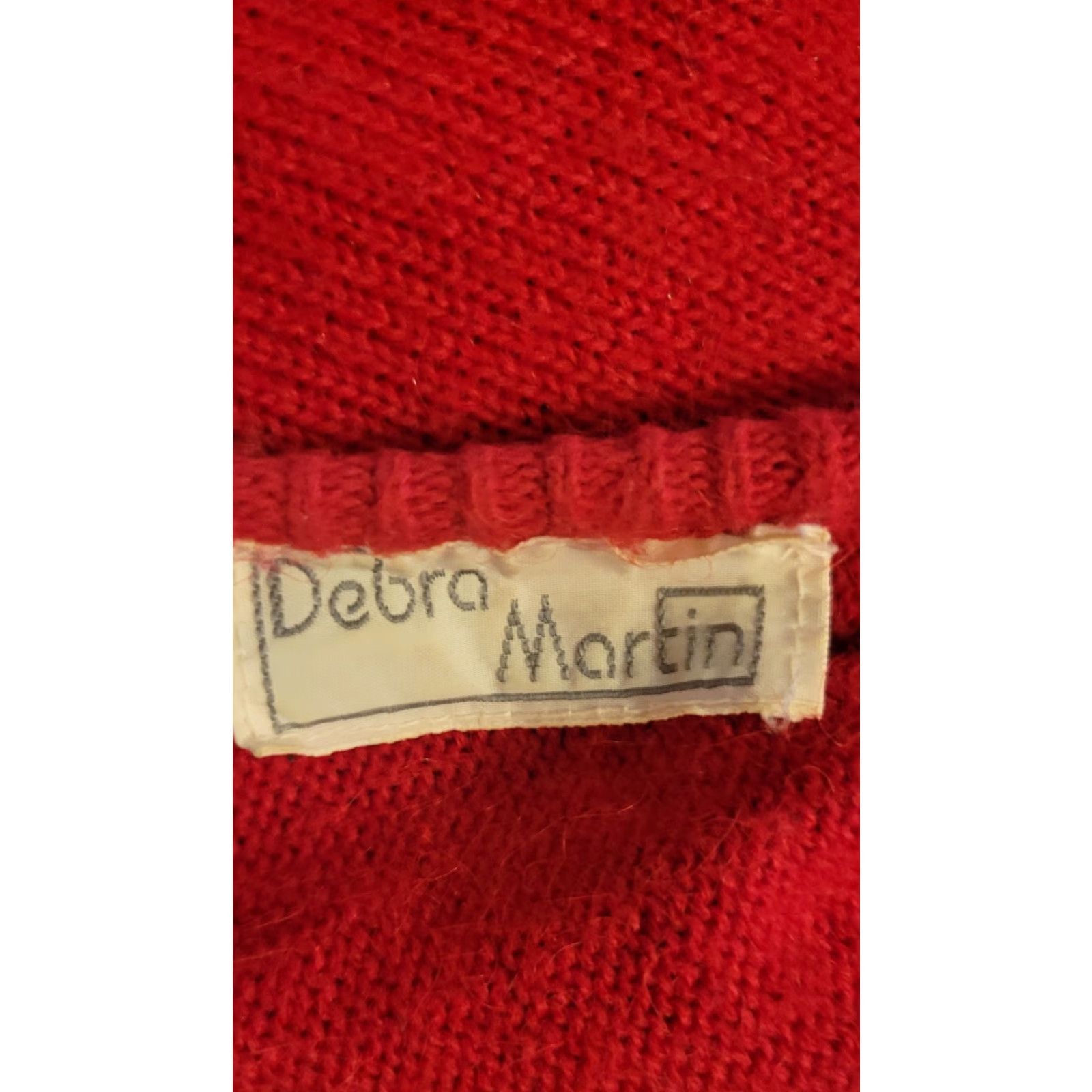 Vintage VINTAGE Debra Martin Red Beaded Faux Cashmere Embellished Sweater XL 80s MenGens Size XL / US 12-14 / IT 48-50 - 5 Thumbnail