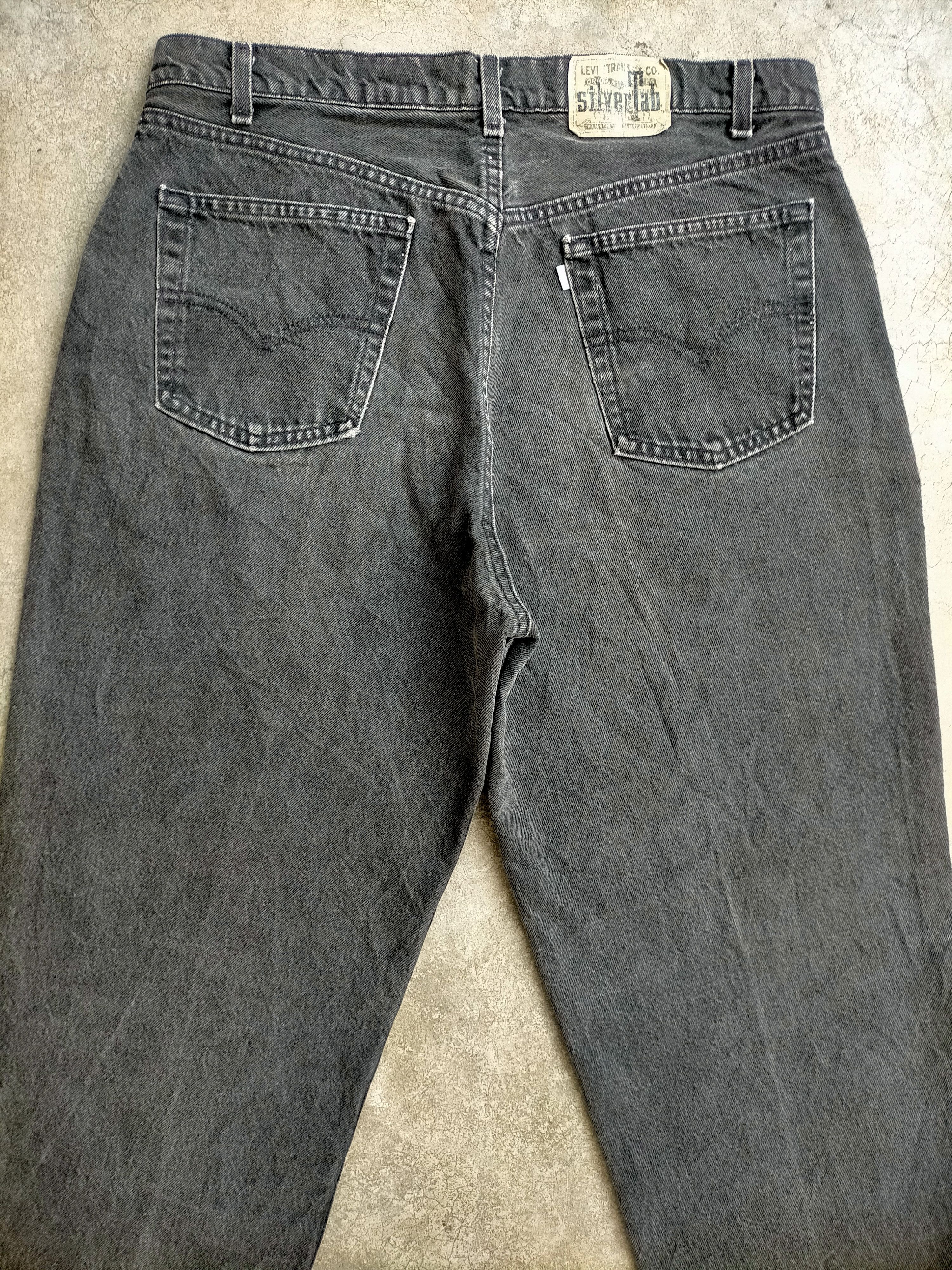 Levi's Vintage 90s Levis Silvertab Loose button Fly Black jeans Size US 37 - 9 Thumbnail