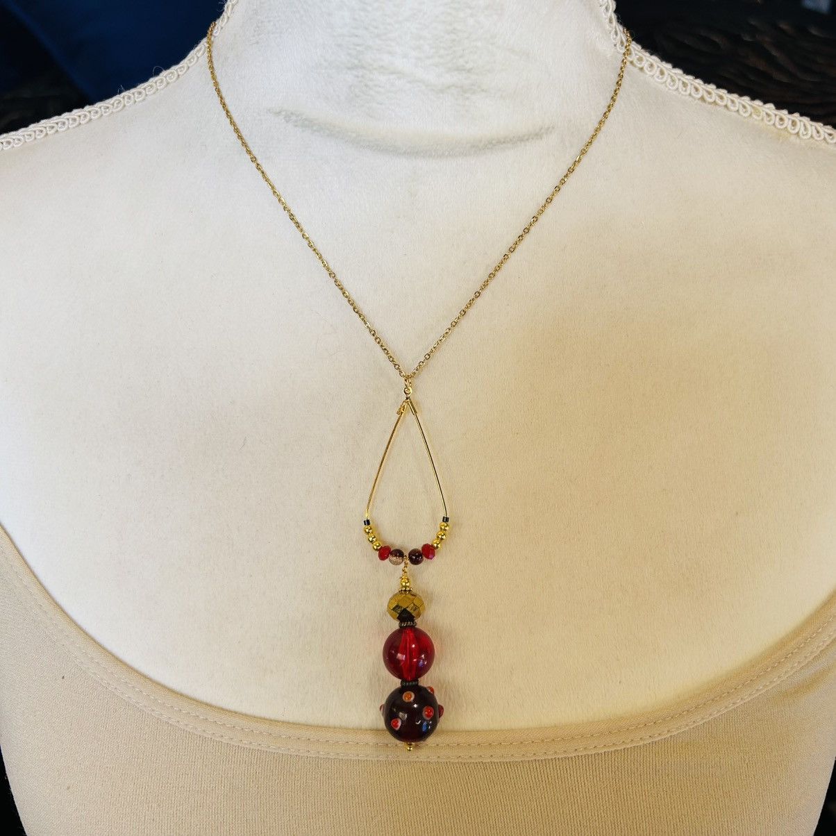 Handmade Handcrafted vintage bead changeable charm pendant necklace Size ONE SIZE - 3 Thumbnail
