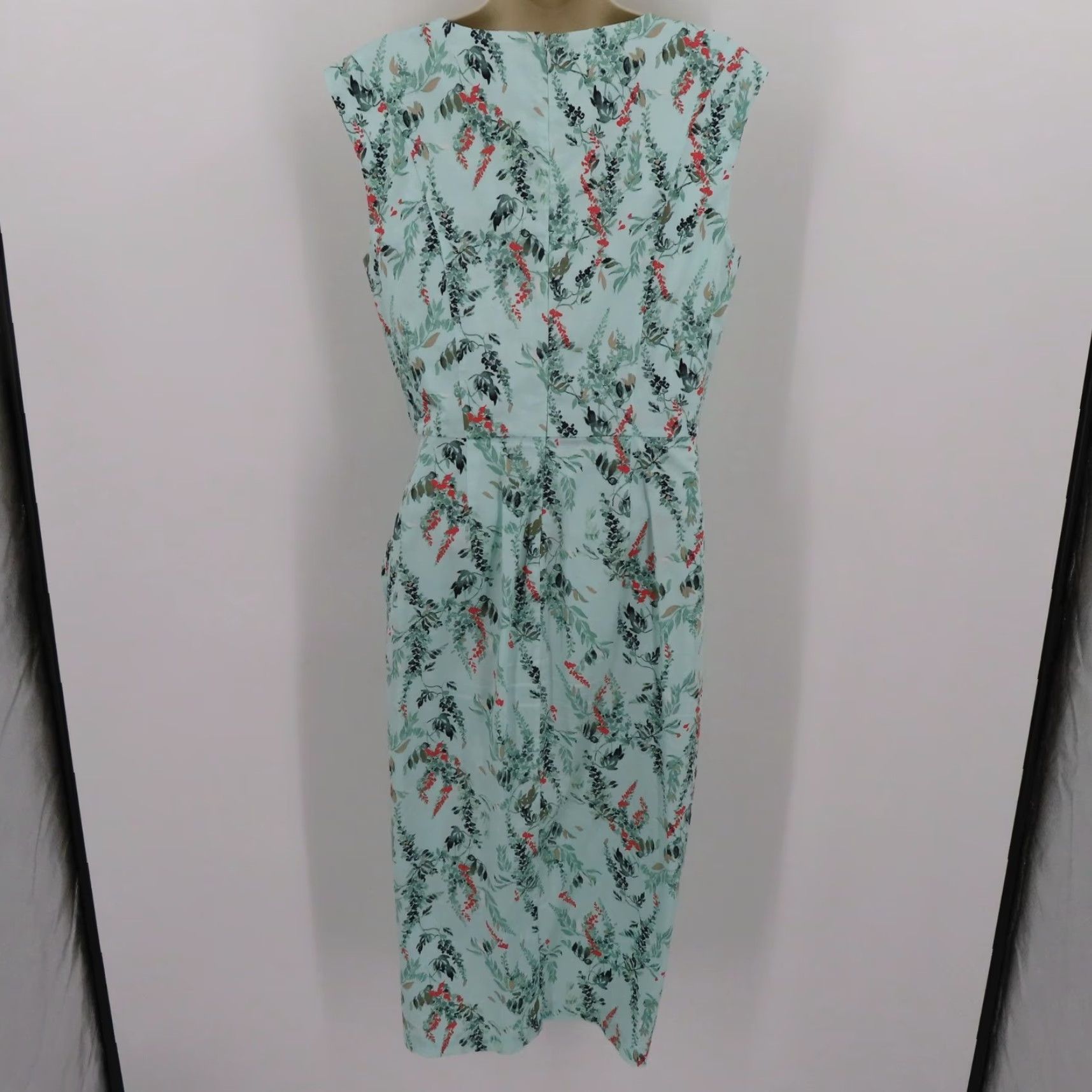 White House Black Market White House Black Market Womens 8 Green Leaf Leaves Sleeveless Sundress Dress Size M / US 6-8 / IT 42-44 - 6 Thumbnail