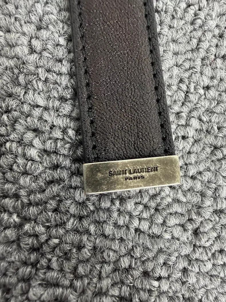 Saint Laurent Paris Saint Laurent Paris size 95 Black Grained Leather Square Bu Size ONE SIZE - 2 Thumbnail