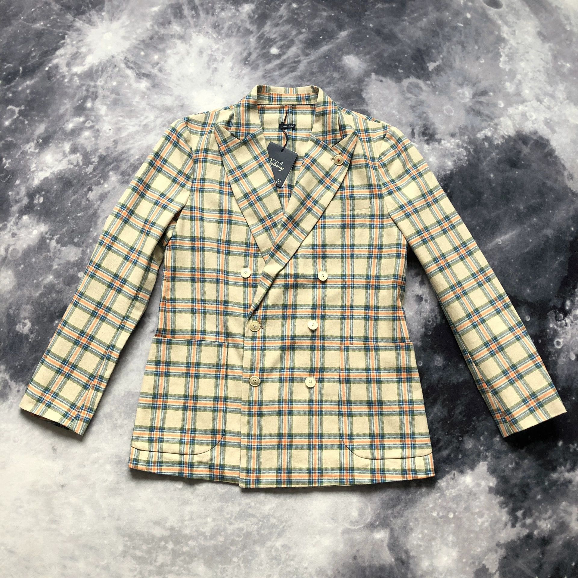 Japanese Brand Yuppie Plaid Double-Breasted Blazer Size US M / EU 48-50 / 2 - 1 Thumbnail