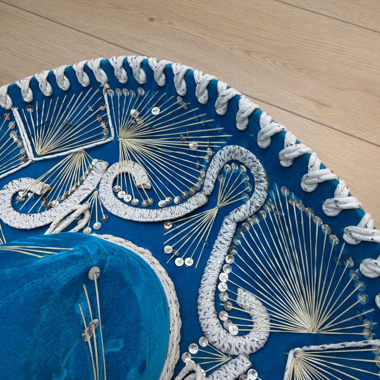 Pigalle Pigalle XXXXX Blue Sequin Sombrero Hat 23 in Diameter Size US M / EU 48-50 / 2 - 6 Thumbnail